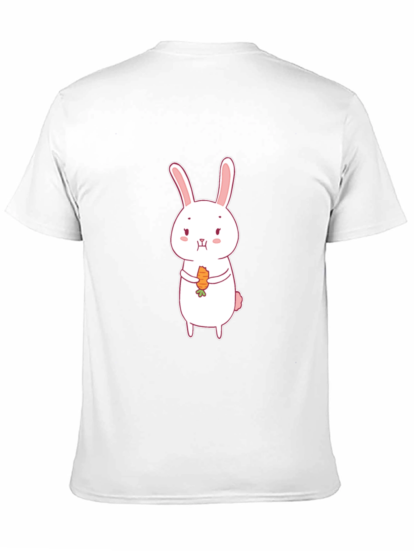 Black Cute Rabbit Carrot Graphic Black T-Shirt view 11