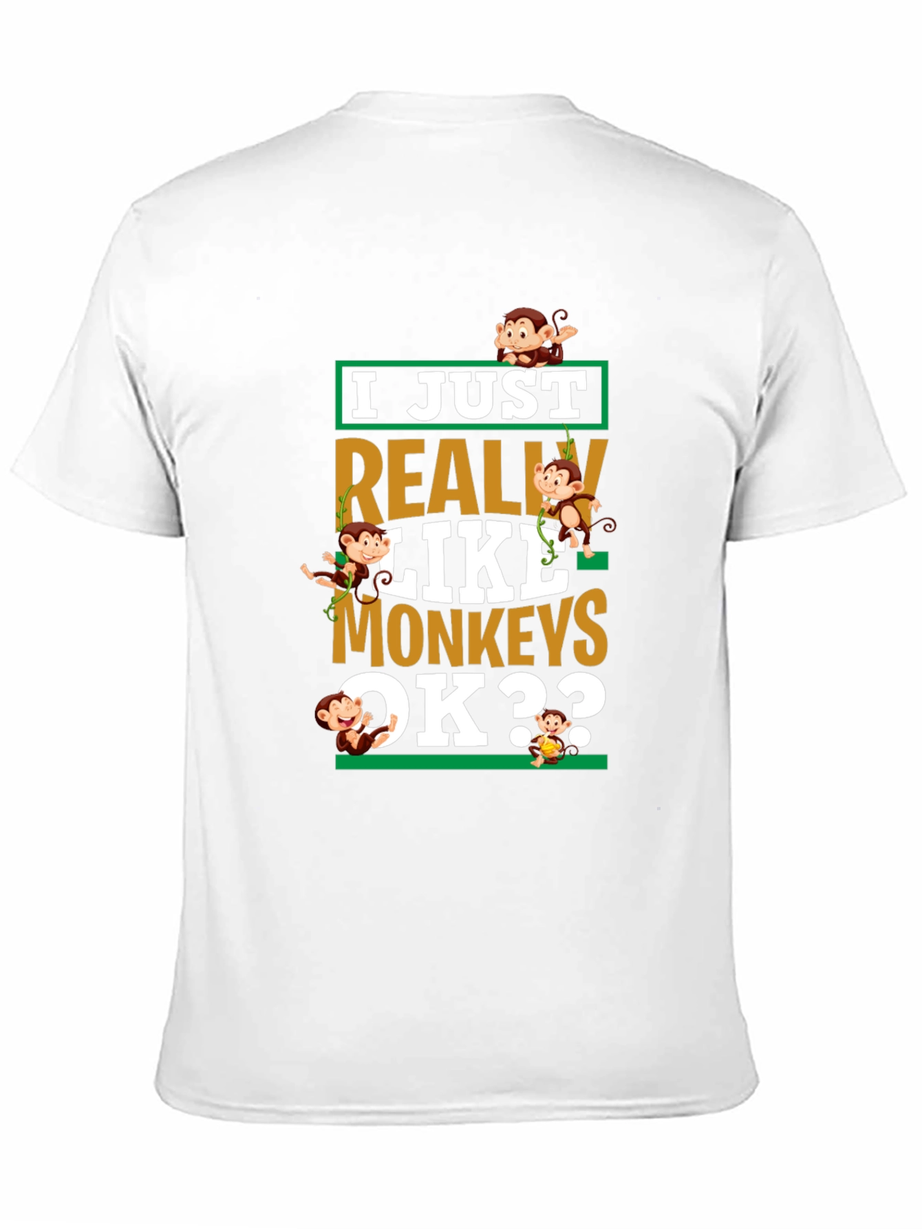 Black I Just Really Like Monkeys T-Shirt view 11