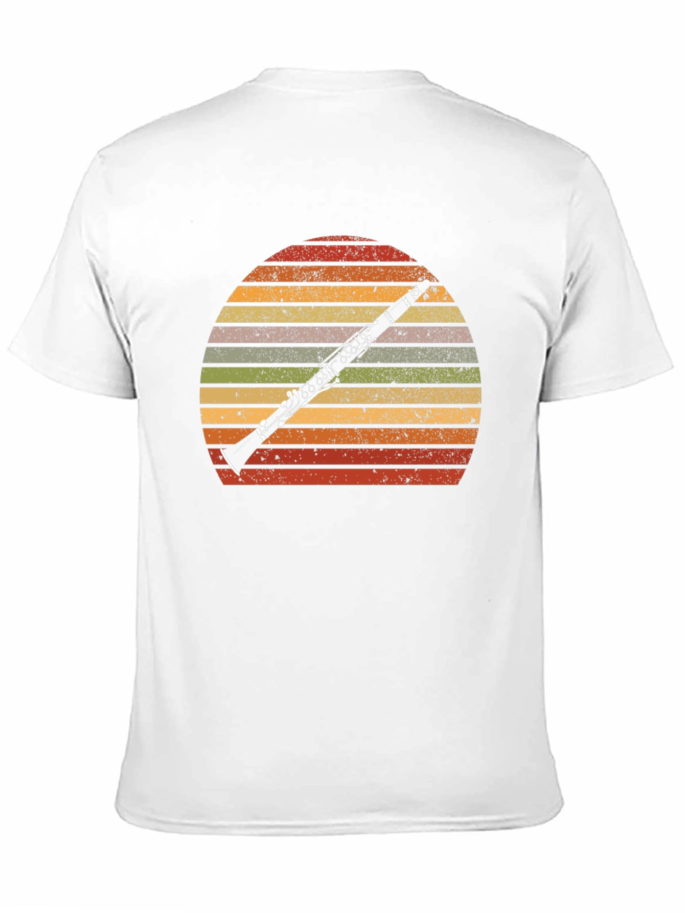 Black Retro Clarinet Player T-Shirt - Vintage Sunset Music Tee view 11