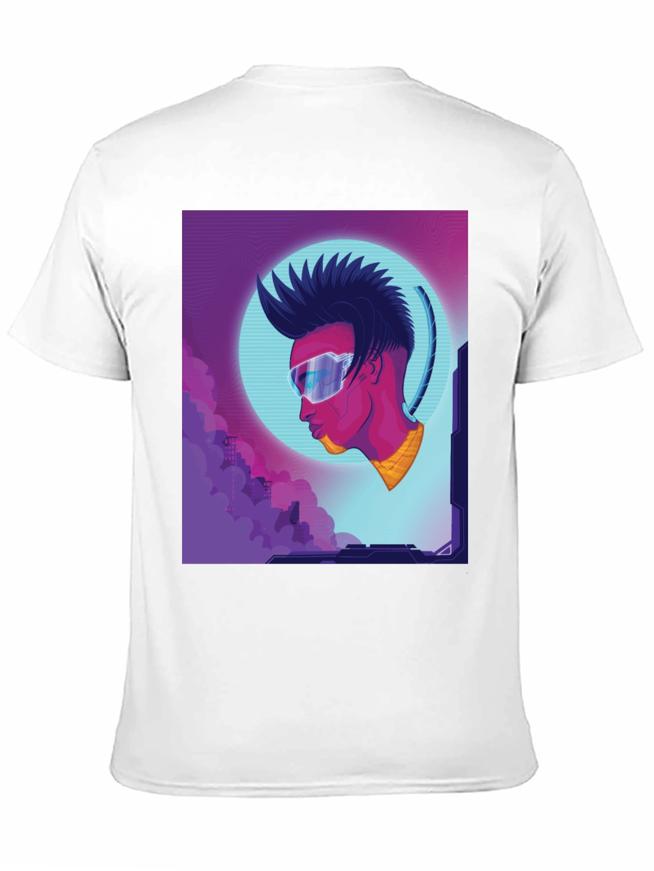 Black Cyberpunk T-Shirt - Futuristic Style view 11