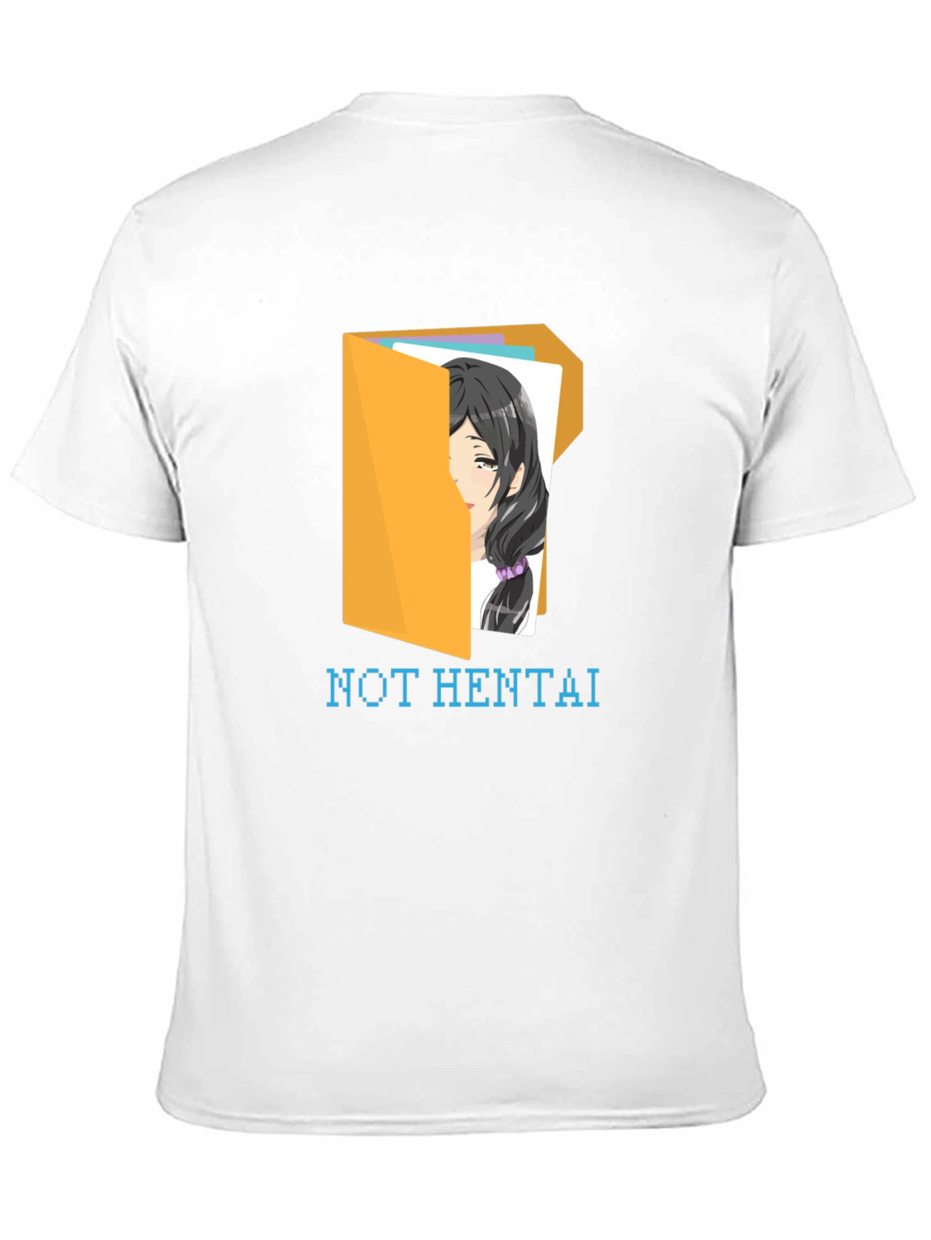 Black Not Hentai T-Shirt - Anime Folder Design view 11