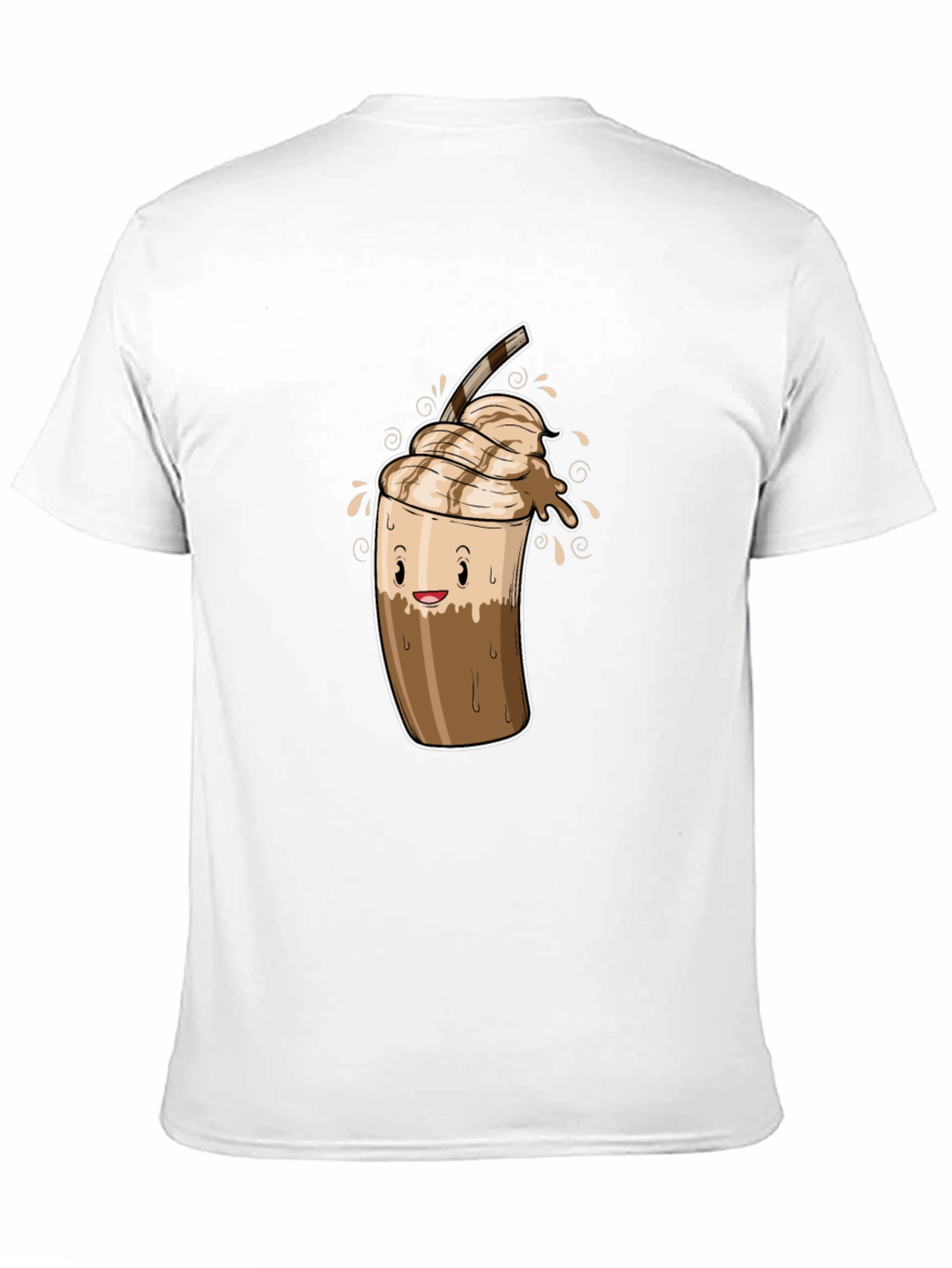 Black Cool Coffee Cartoon Graphic Black T-Shirt view 11