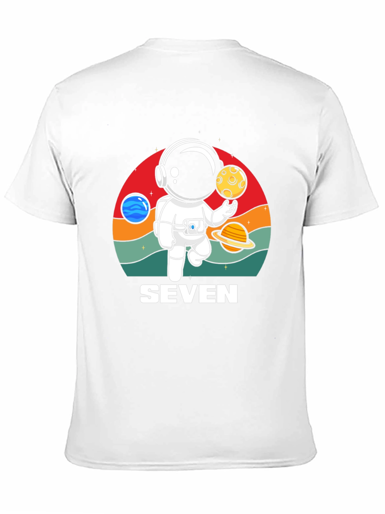 Black Astronaut Seven T-Shirt - Birthday Tee view 11
