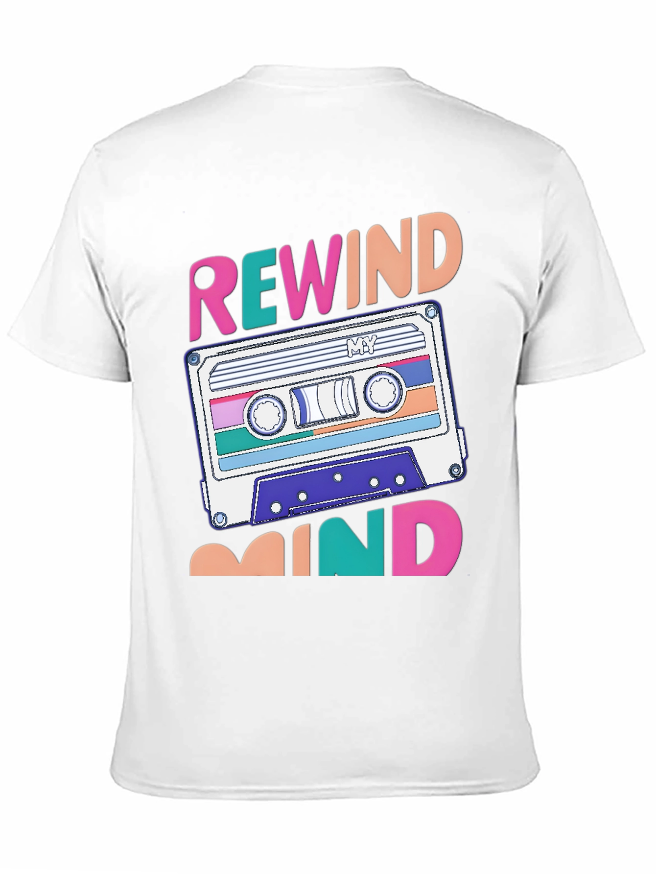 Black Rewind Mind Cassette Tape Graphic T-Shirt view 11