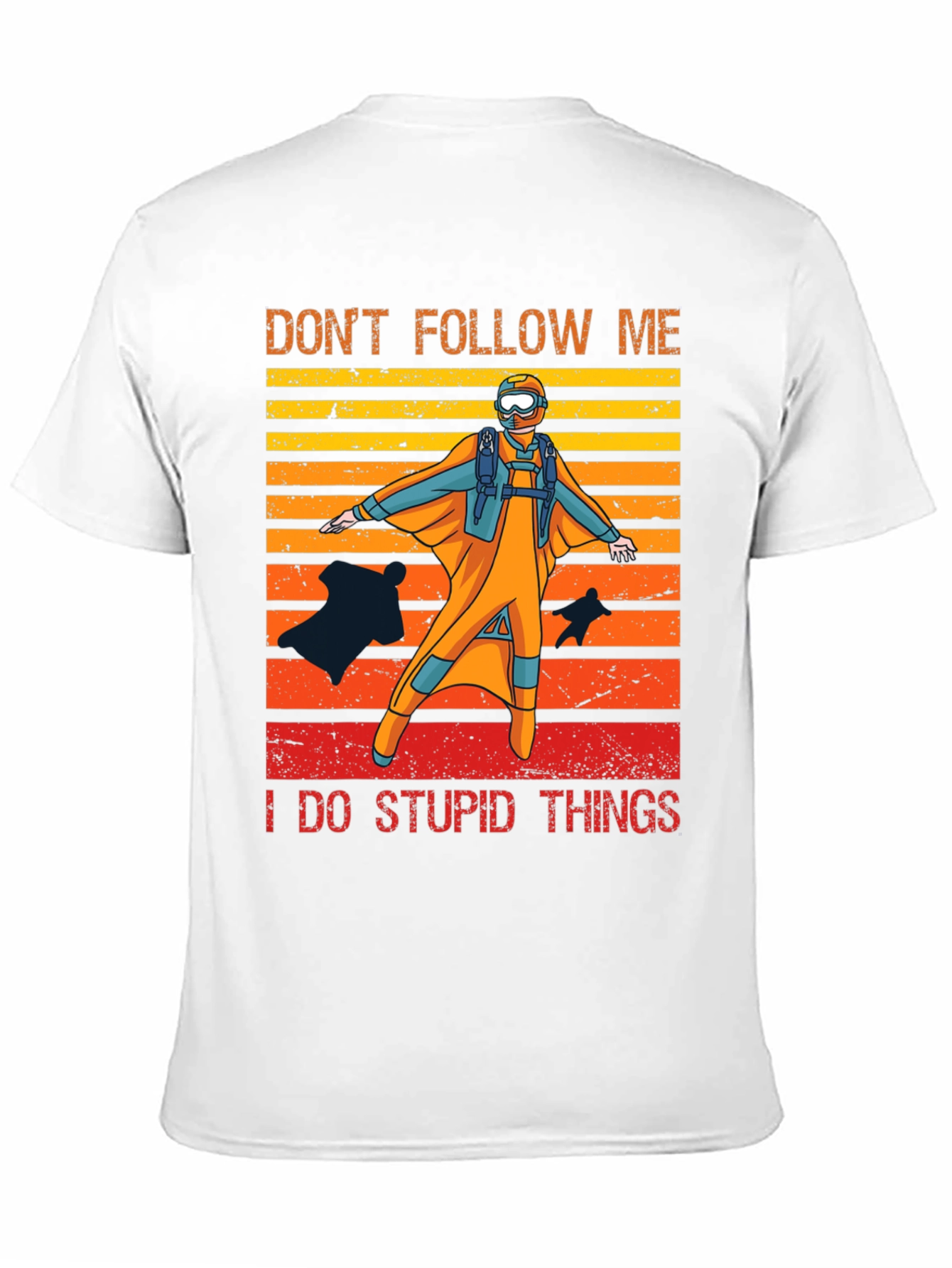 Black Don't Follow Me Parachute T-Shirt view 11