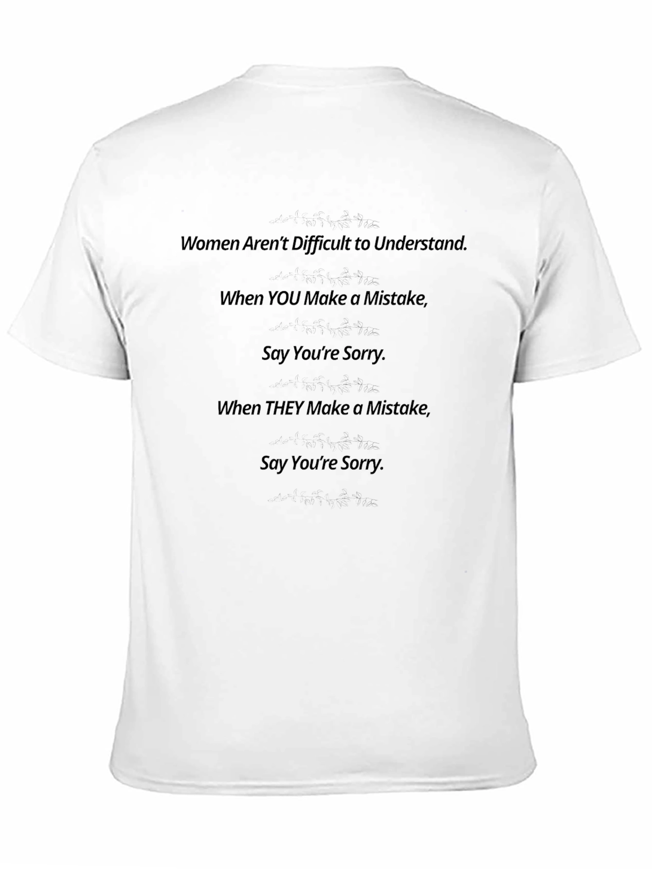 Black Humorous Graphic Tee - Women Aren't Difficult to Understand view 11