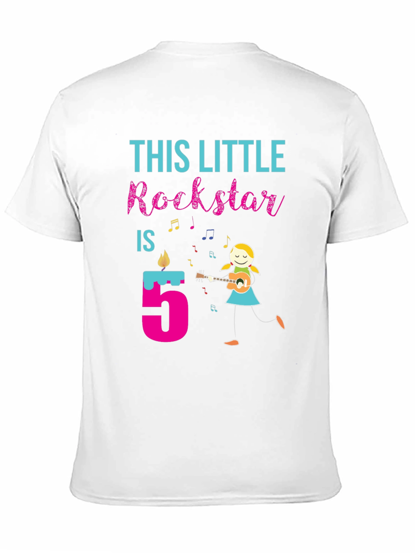 Black Little Rockstar 5th Birthday T-Shirt view 11