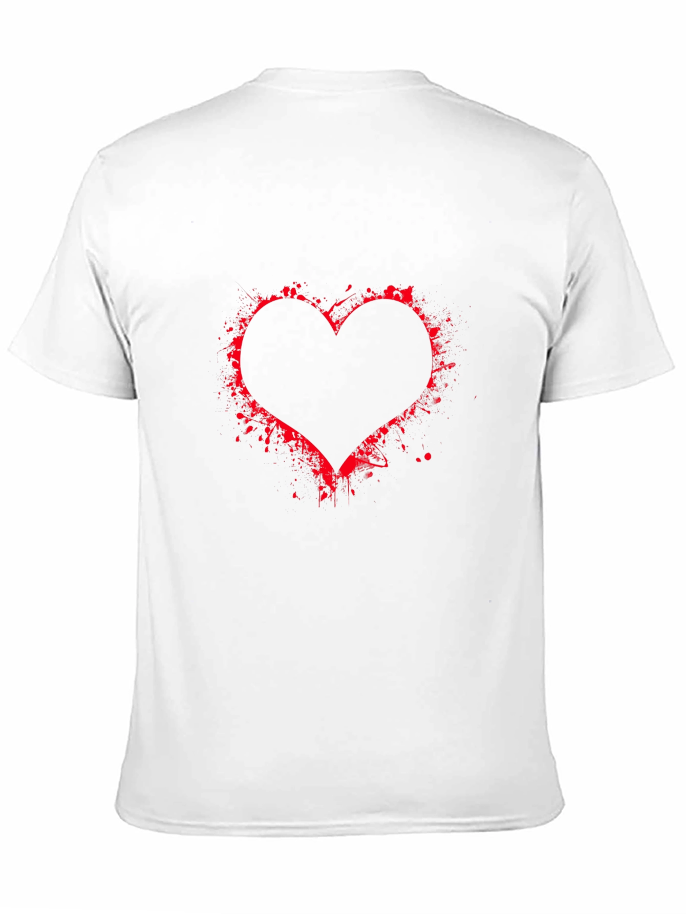 Black Red Splatter Heart Black Tee view 11