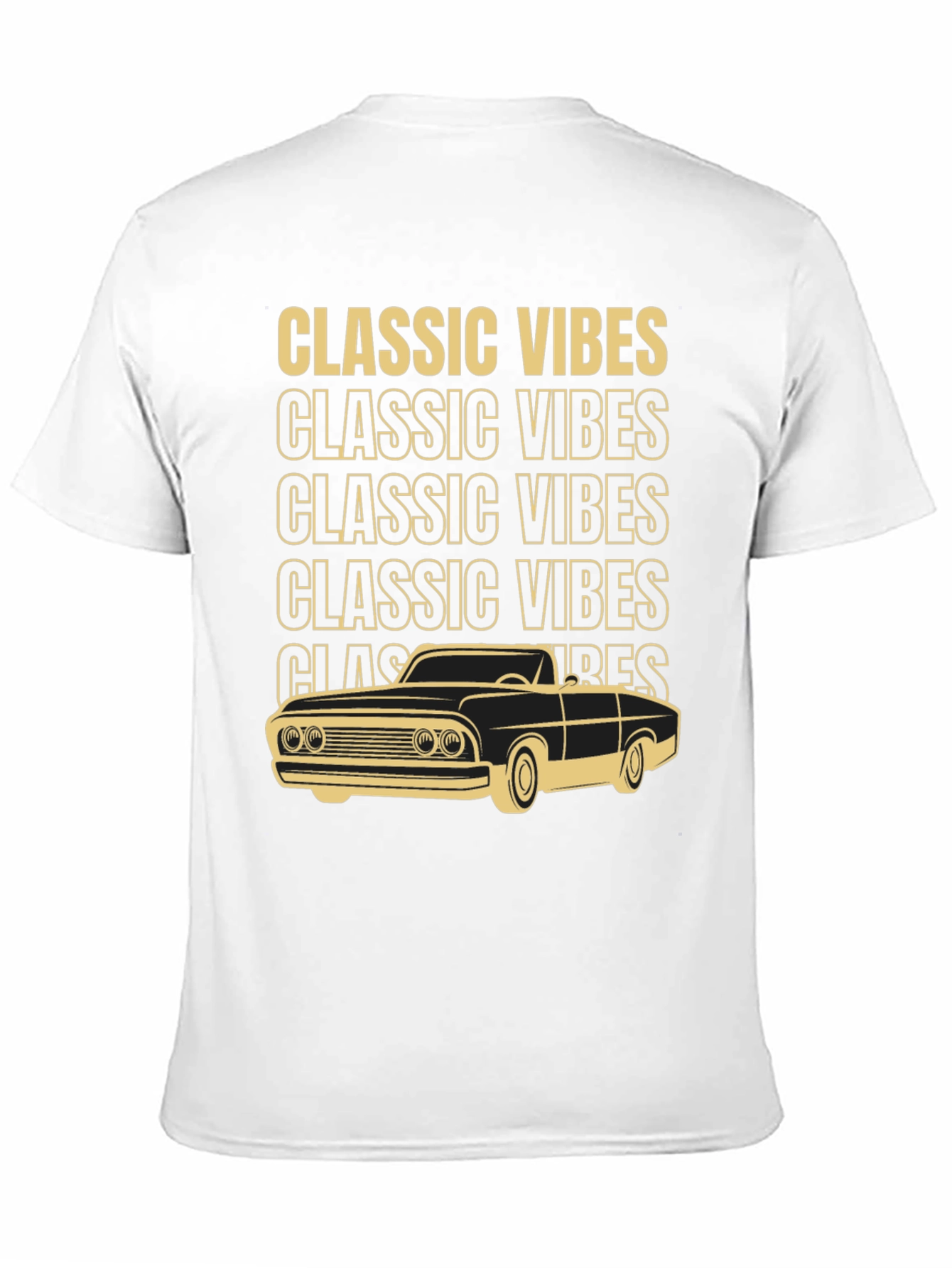 Black Classic Vibes Car Graphic T-Shirt view 11