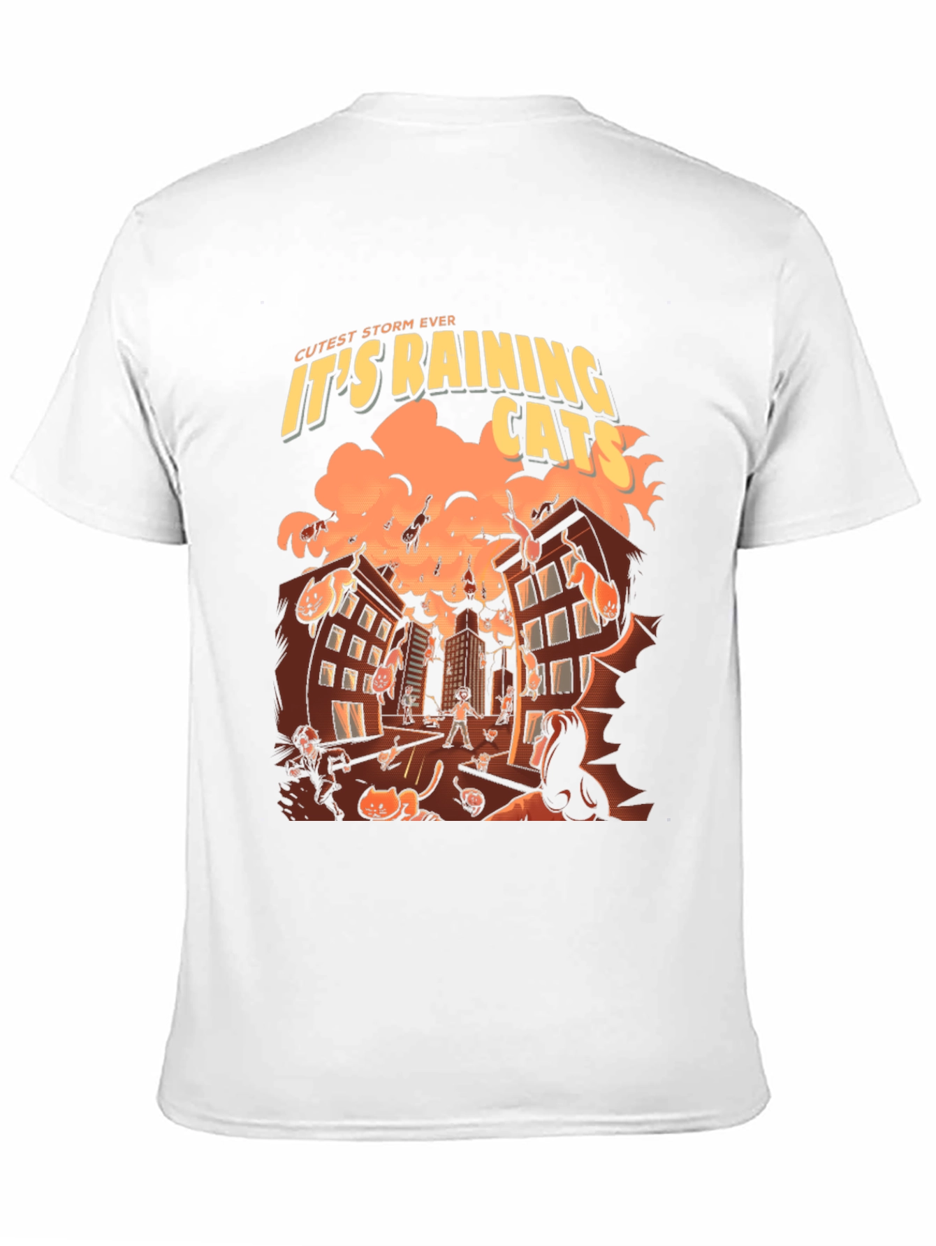 Black It's Raining Cats T-Shirt - Novelty Graphic Tee view 11