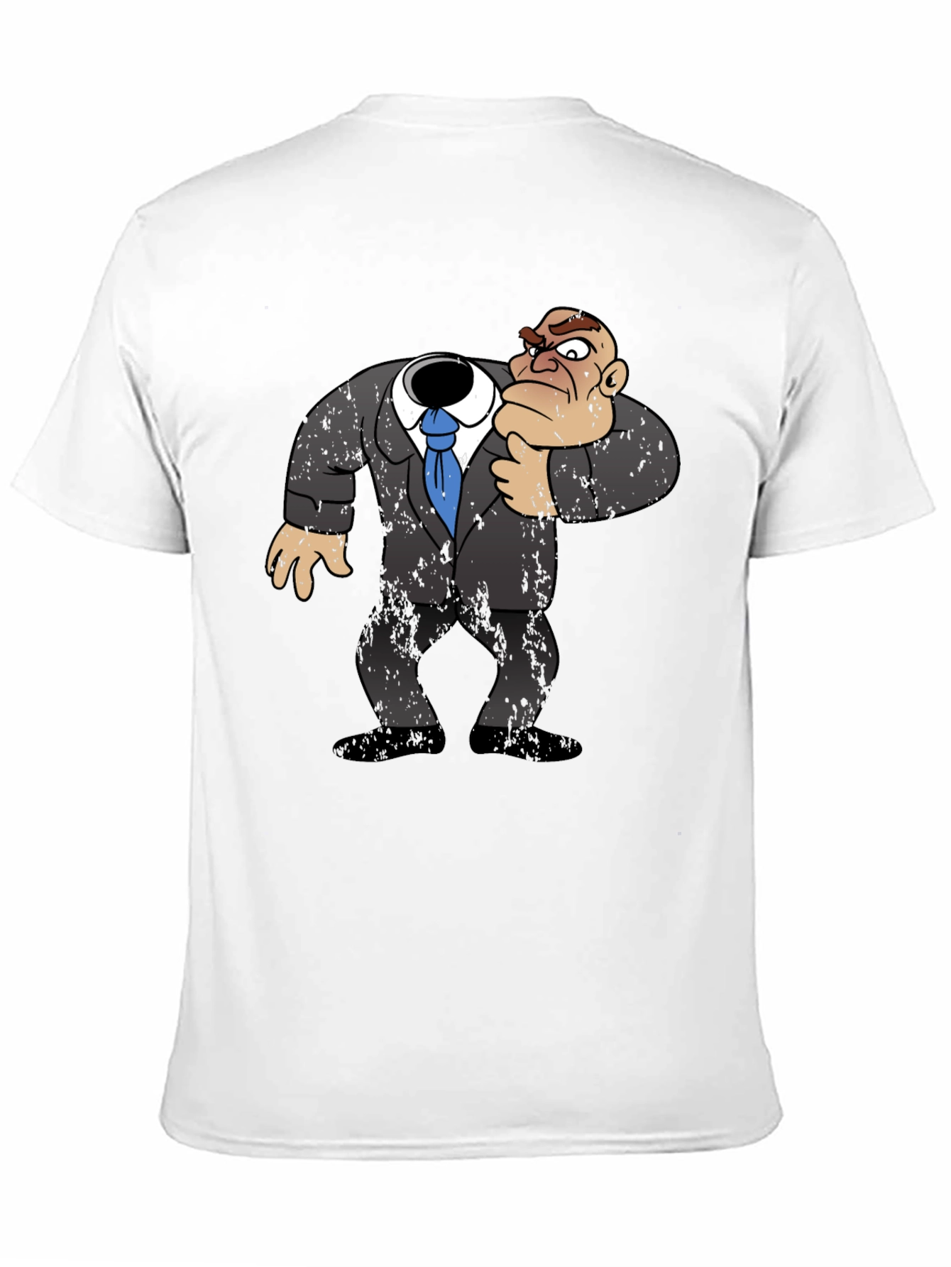 Black Headless Cartoon Boss T-Shirt - Funny Graphic Tee view 11
