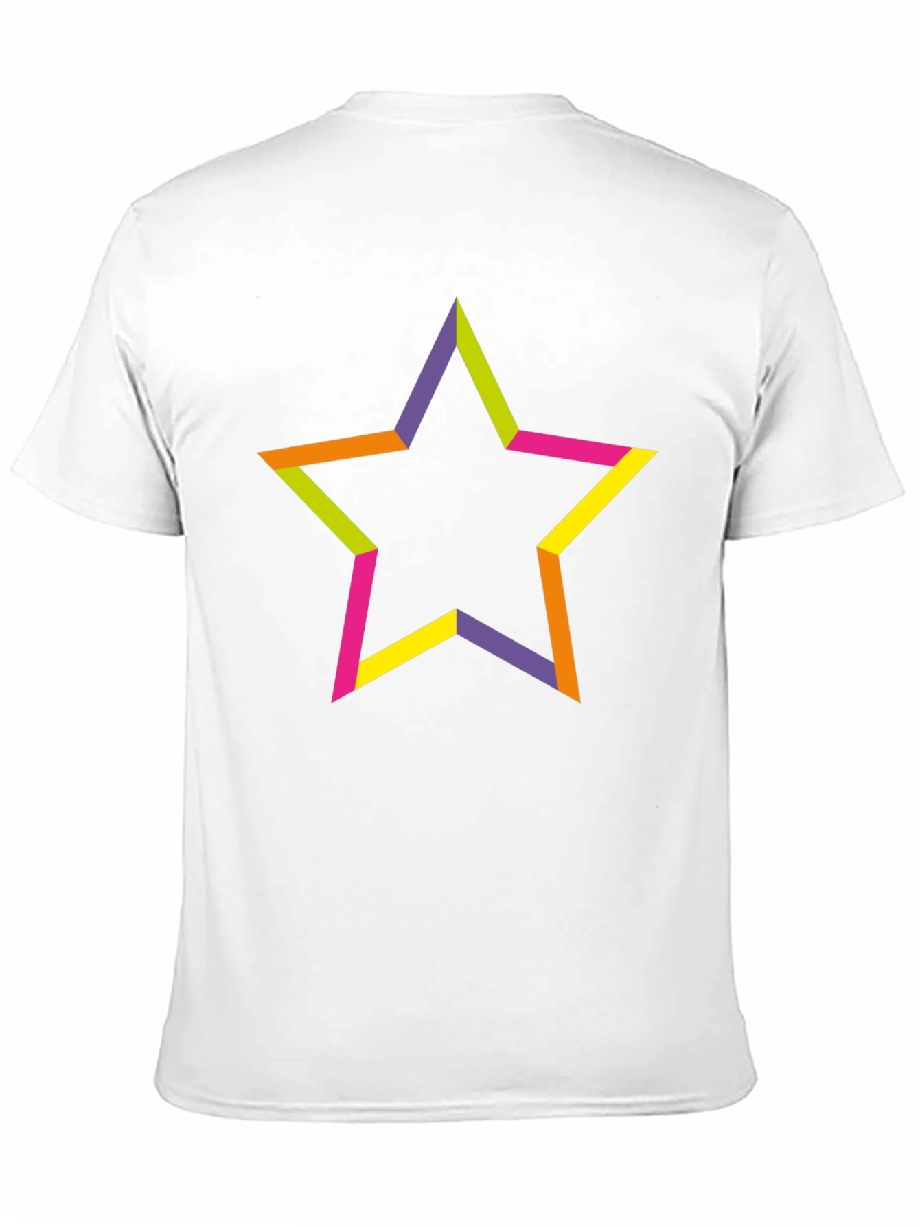 Black Colorful Star Graphic Black T-Shirt view 11