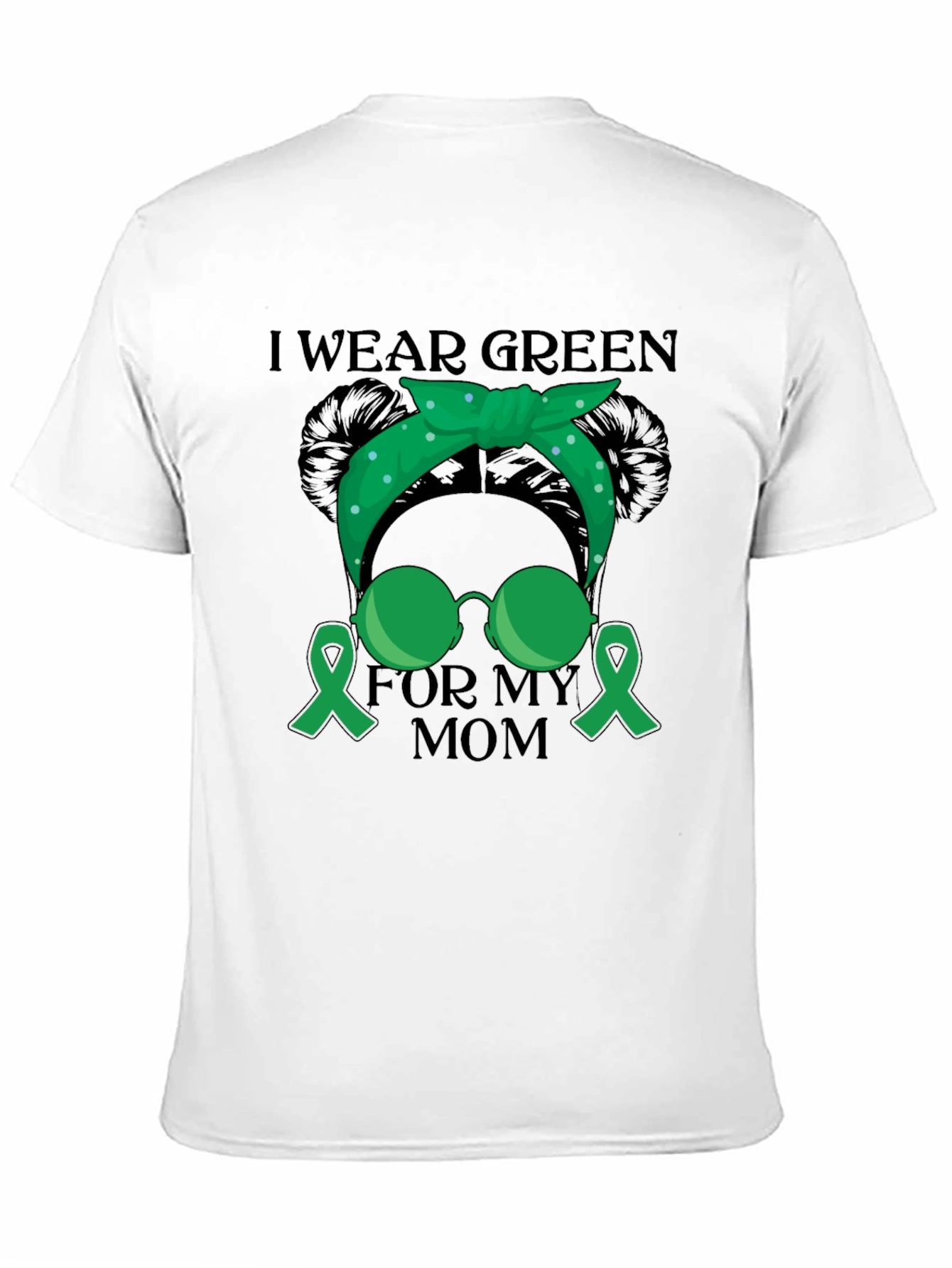 Black I Wear Green For My Mom Awareness T-Shirt view 11