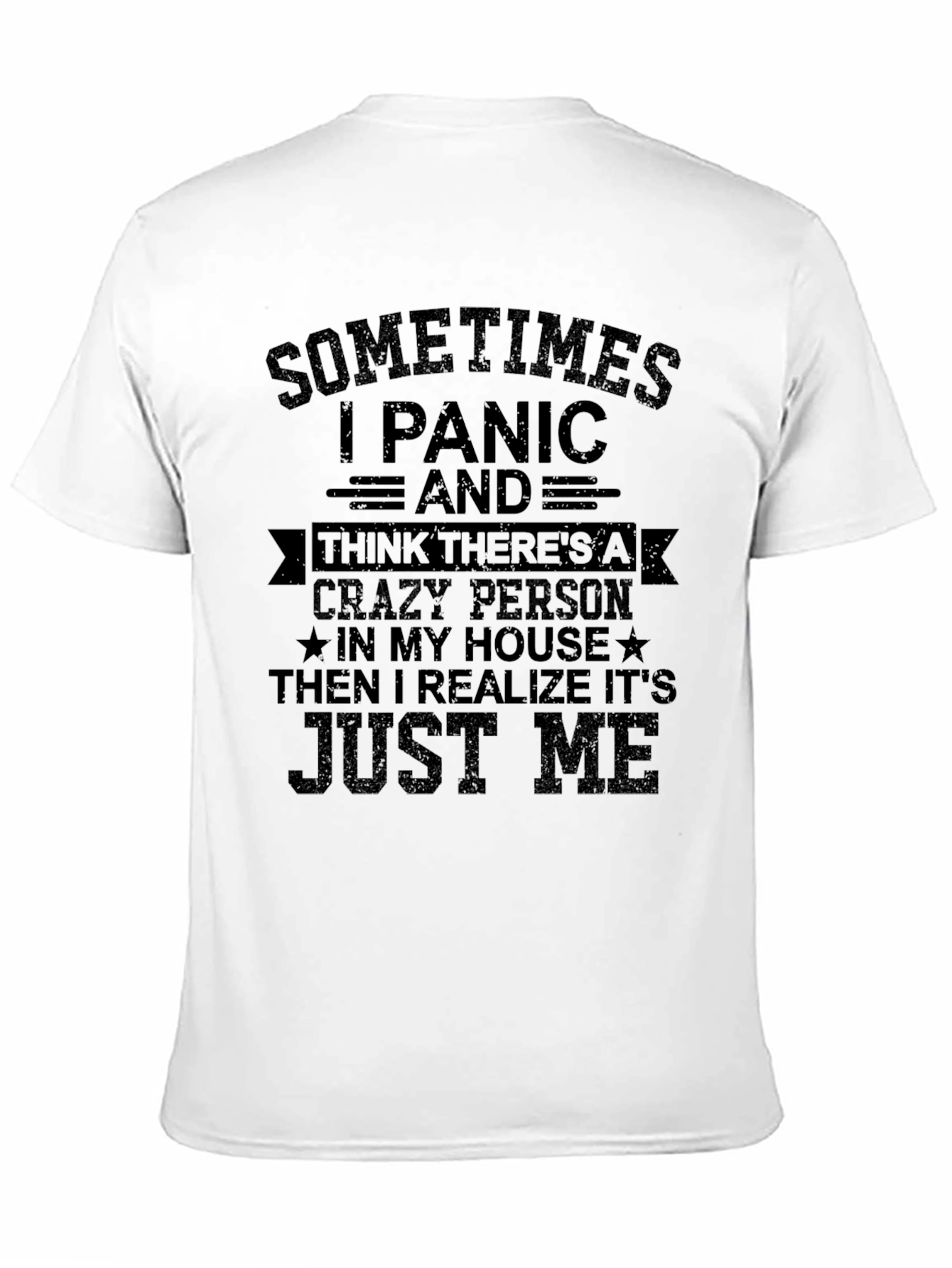 Black Crazy Person Funny Graphic T-Shirt view 11