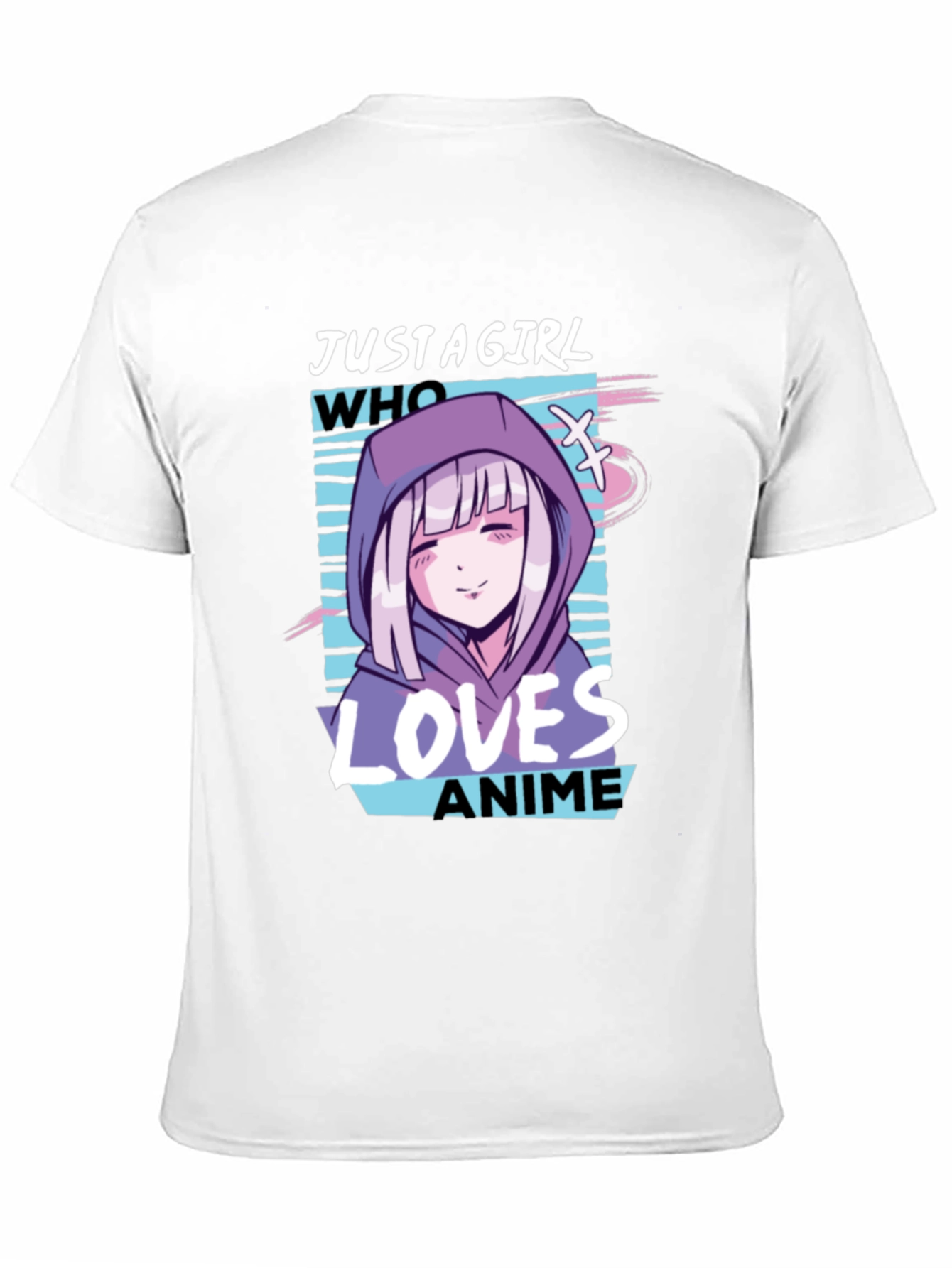 Black Anime Girl Graphic Tee - Just a Girl Who Loves Anime view 11