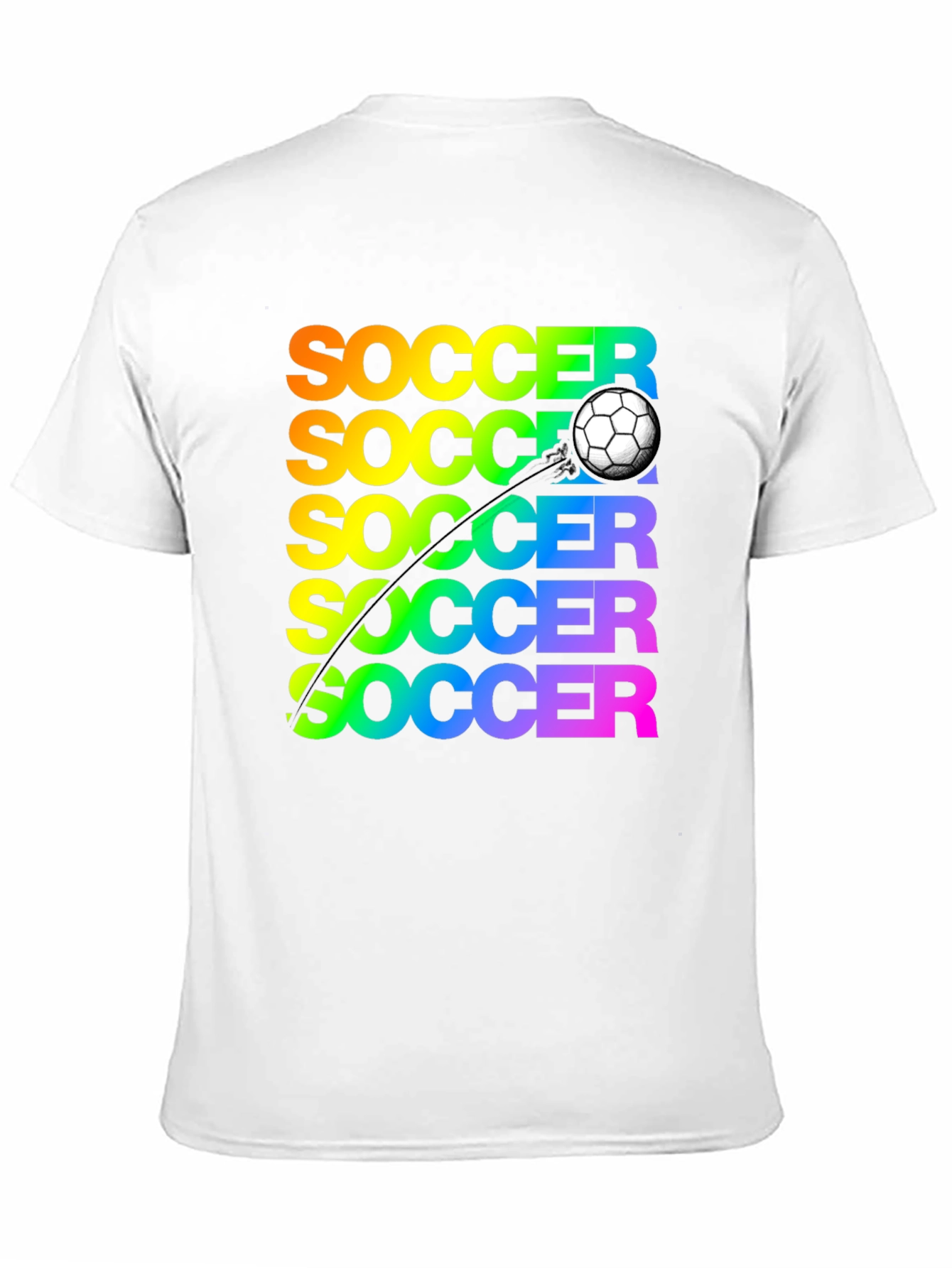 Black Soccer Rainbow Graphic T-Shirt view 11