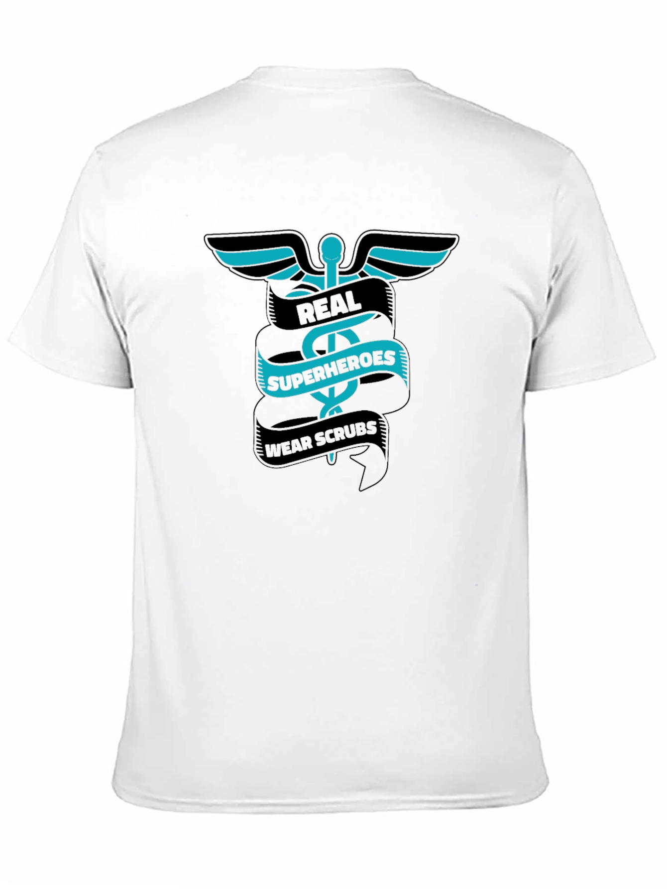 Black Real Superheroes Wear Scrubs Graphic Tee - Black view 11