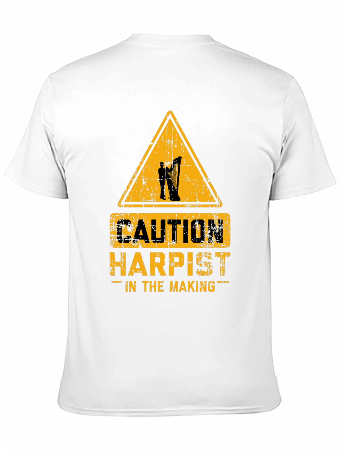 Black Caution Harpist In The Making Graphic T-Shirt view 11