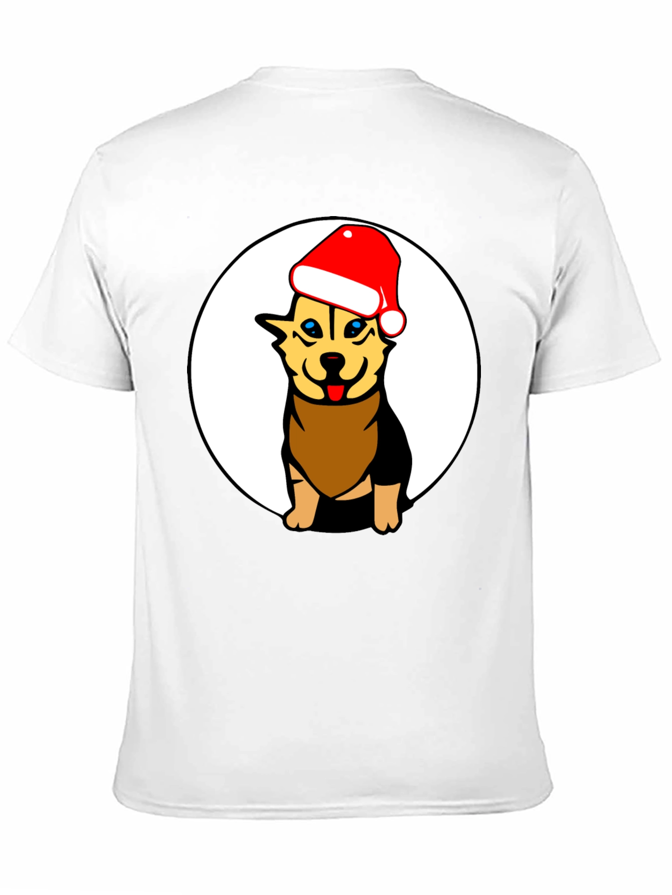 Black Dog with Santa Hat Black Graphic Tee view 11