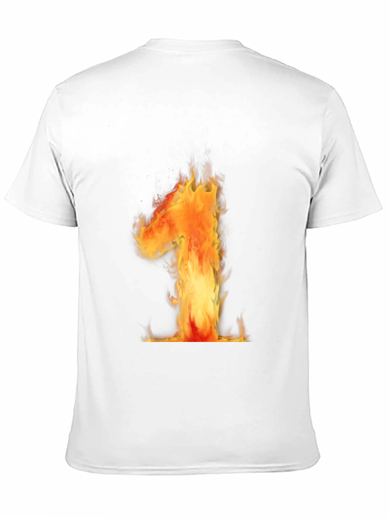 Black Fiery Number One Graphic Tee - Black Cotton T-Shirt view 11