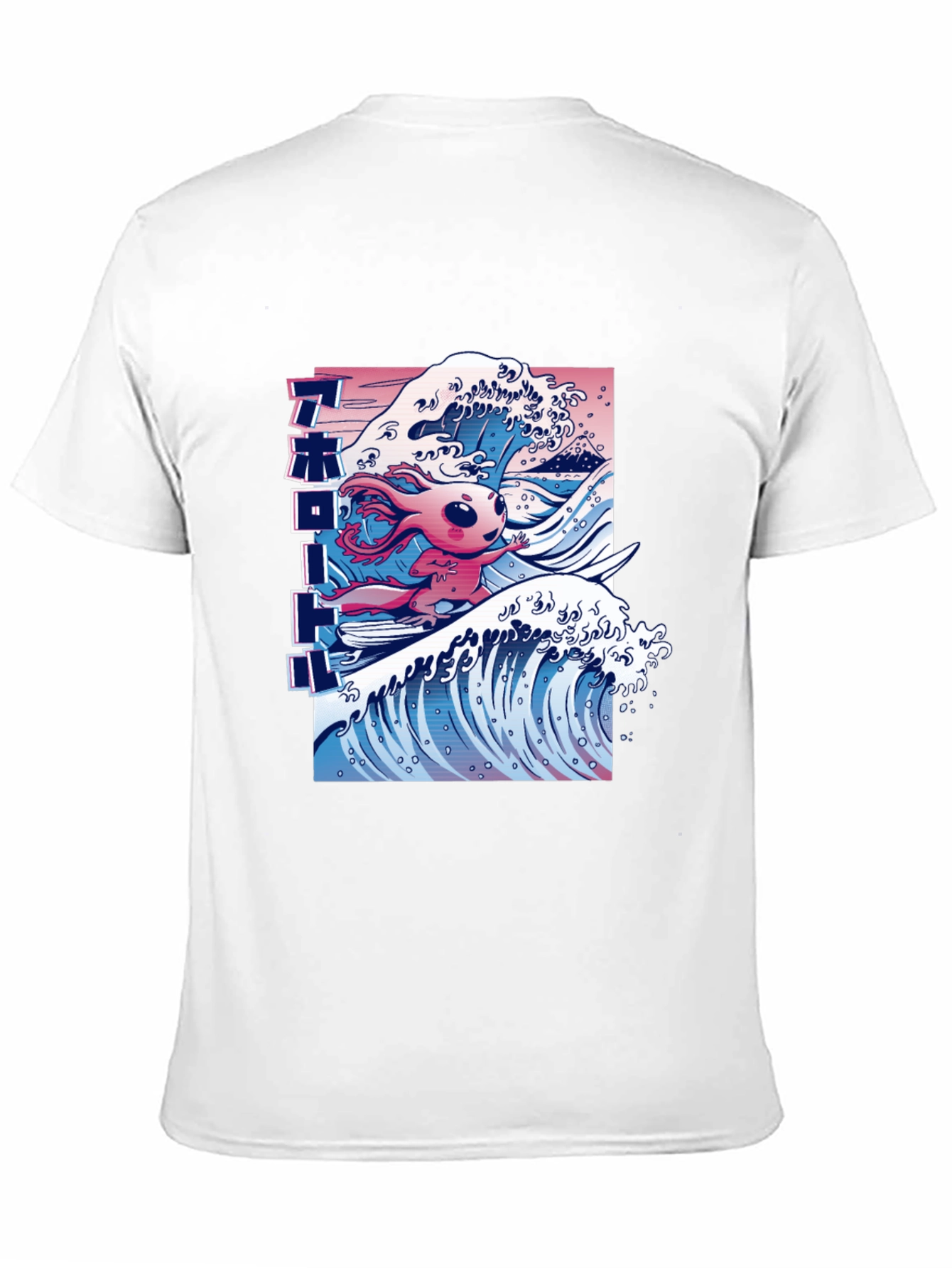 Black Surfing Axolotl Graphic Tee - Black Cotton Blend T-Shirt view 11