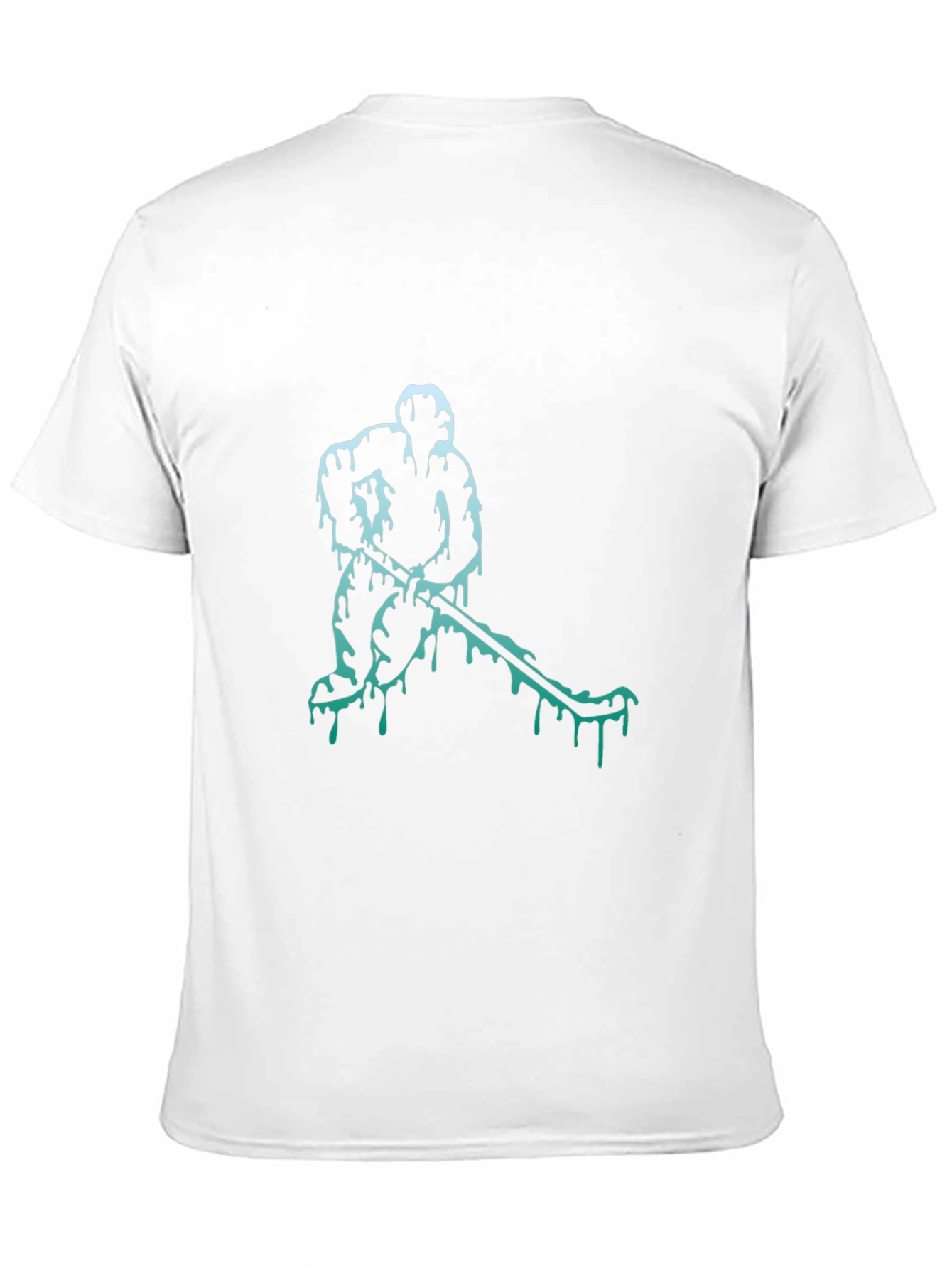 Black Hockey Player Graphic Tee - Cool Drip Design view 11