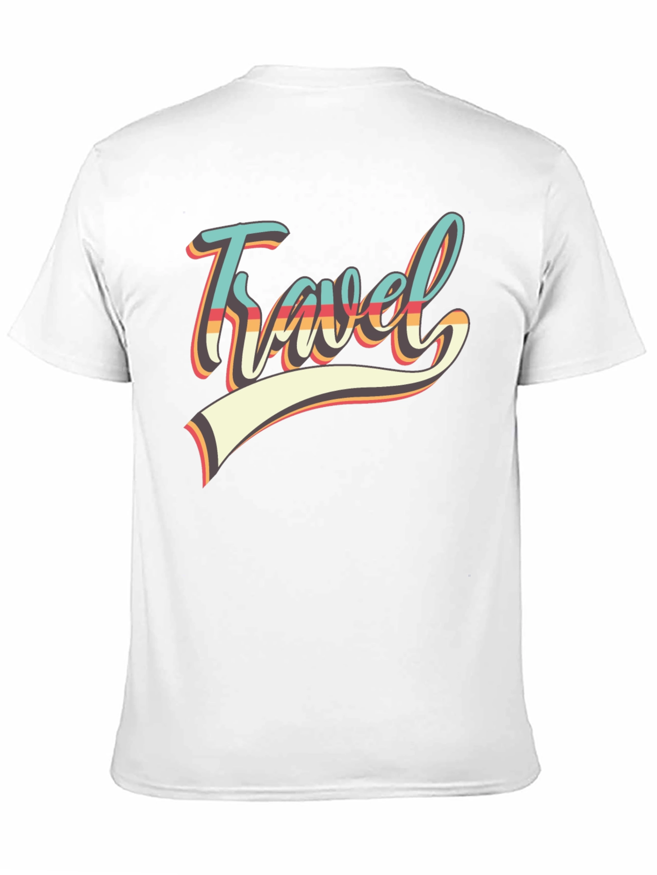 Black Retro Travel Graphic Tee - Black Cotton Shirt view 11