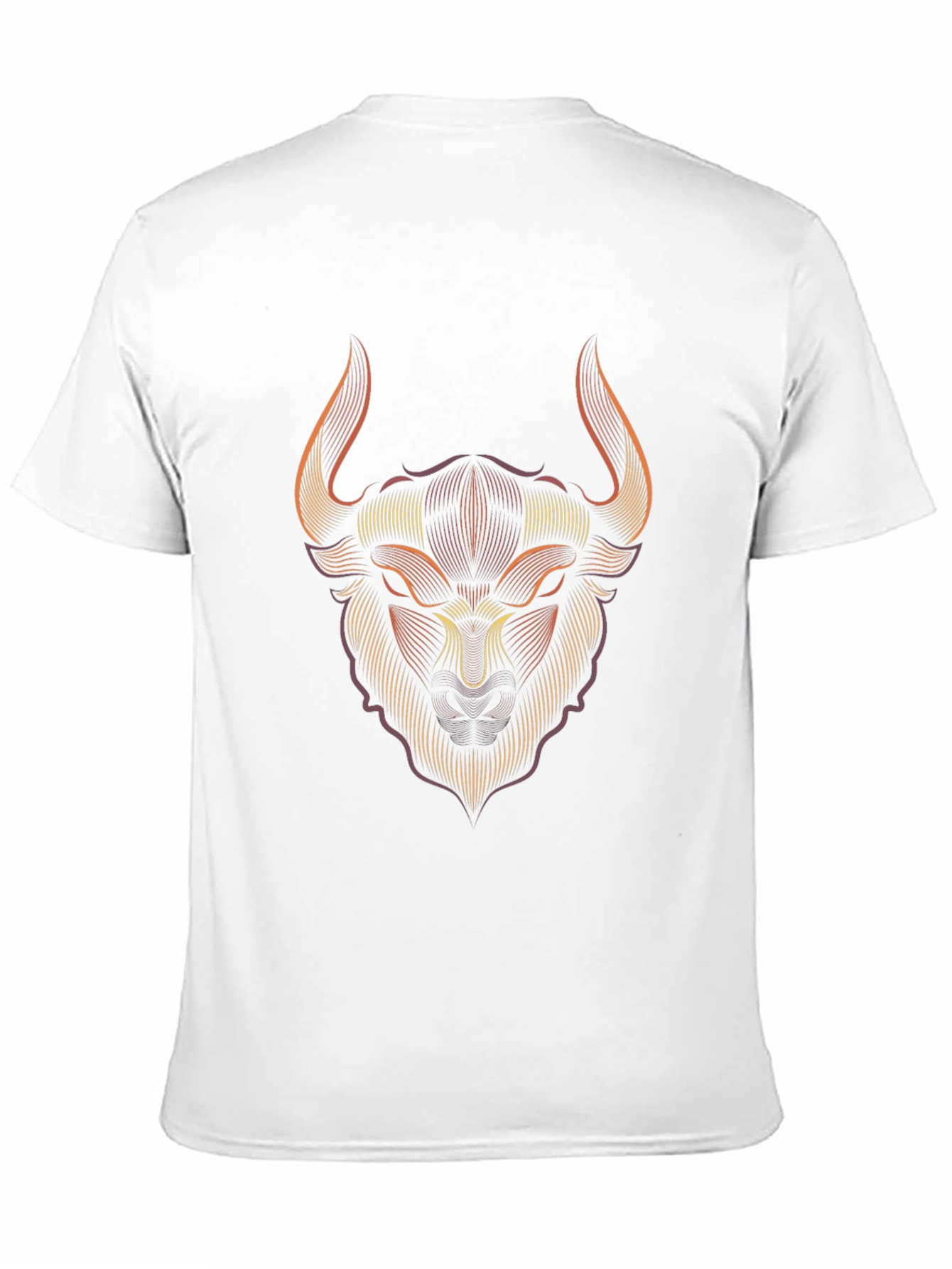 Black Line Art Bull Graphic Tee - Stylish Men's Black T-Shirt view 11