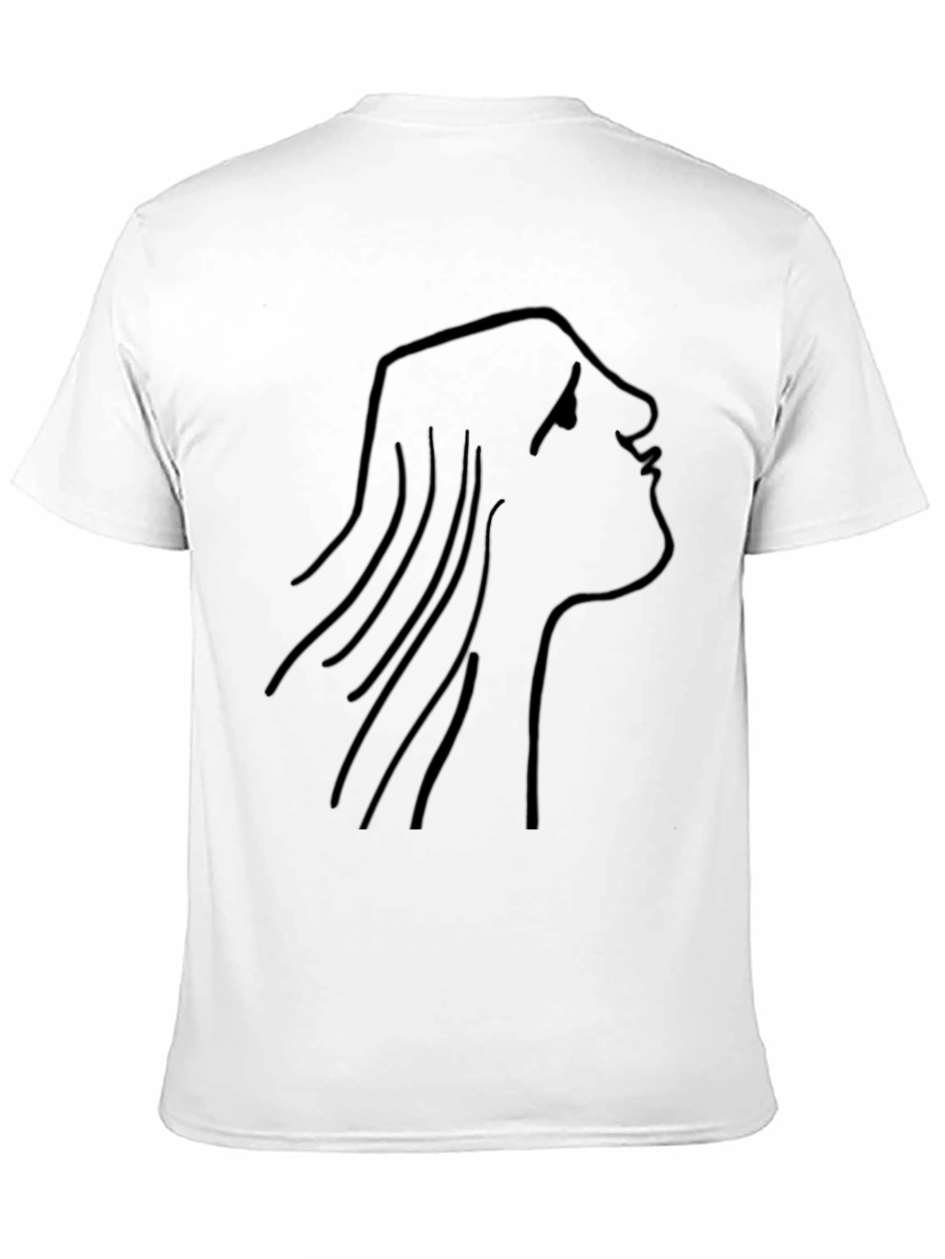 Black Minimalist Face Line Art Black T-Shirt view 11