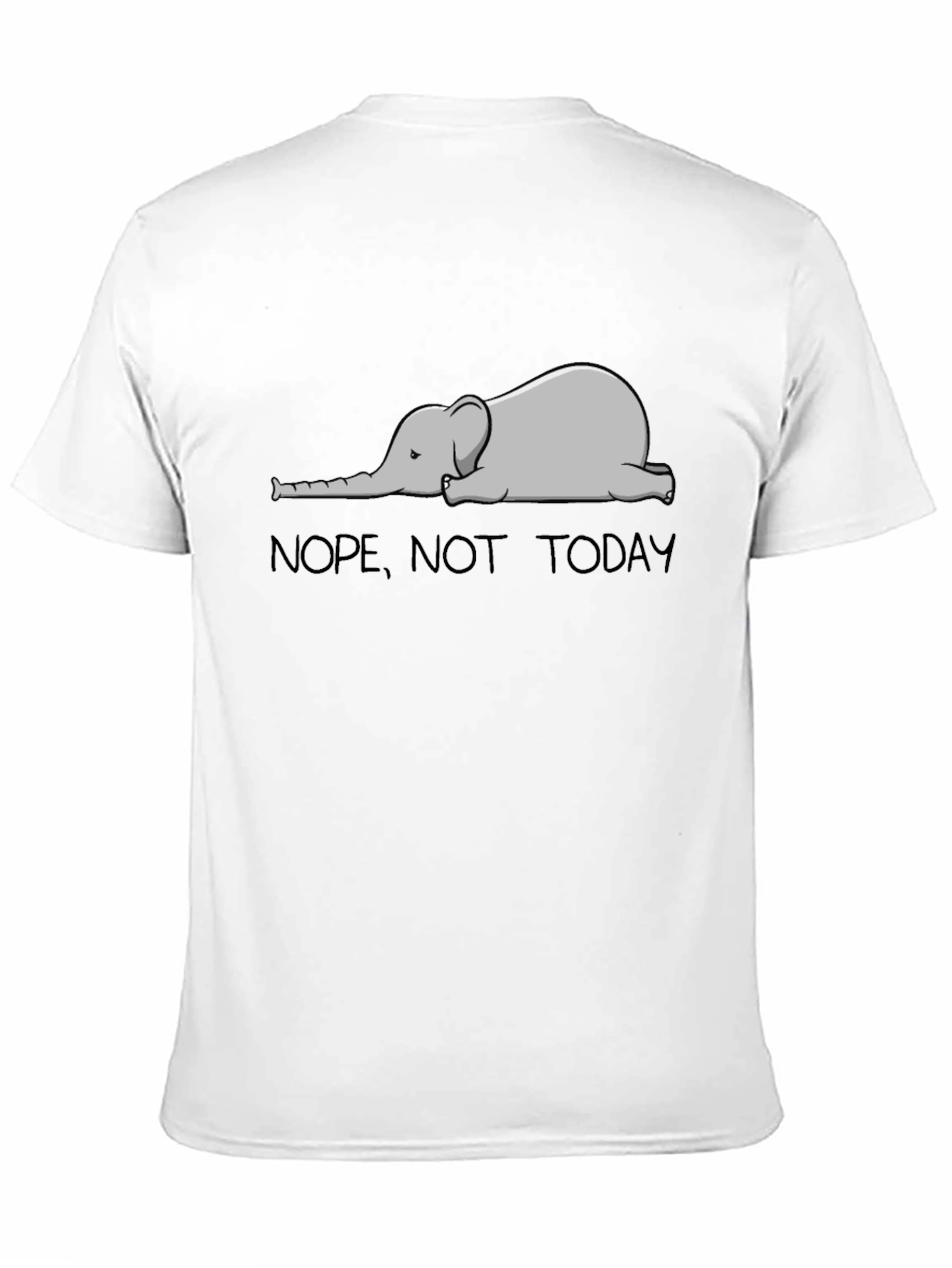 Black Nope Not Today Elephant Graphic T-Shirt view 11