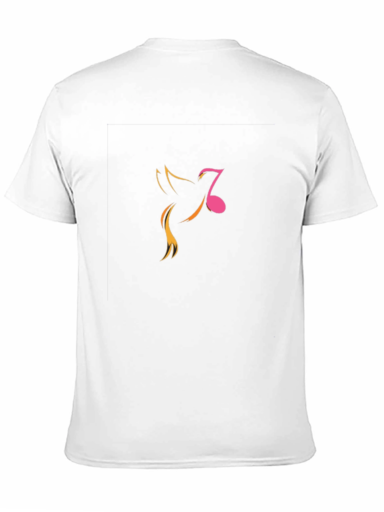 Black Men's Black Graphic Tee - Music Note Bird Design view 11