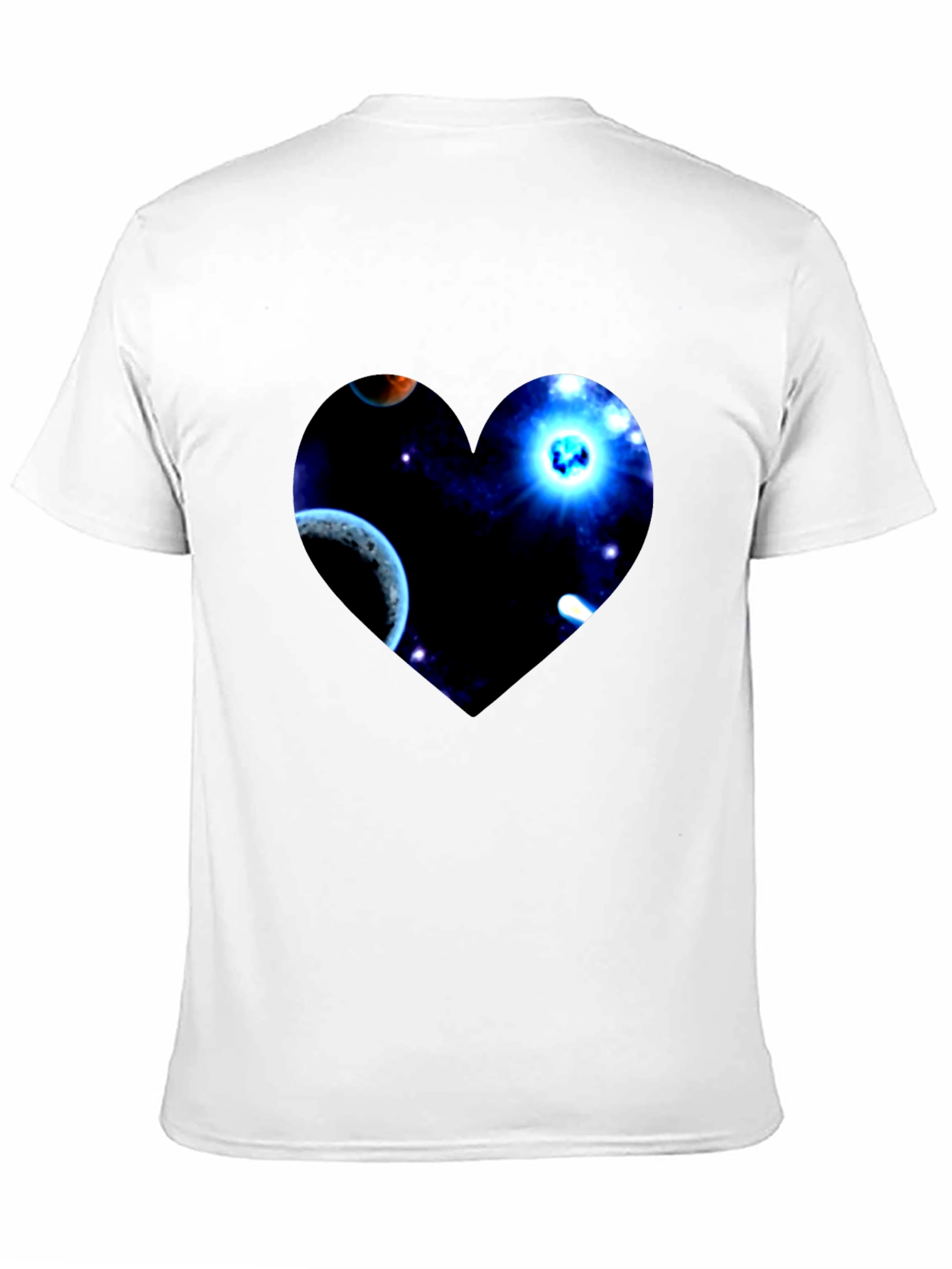 Black Galaxy Heart Graphic Men's Black T-Shirt view 11