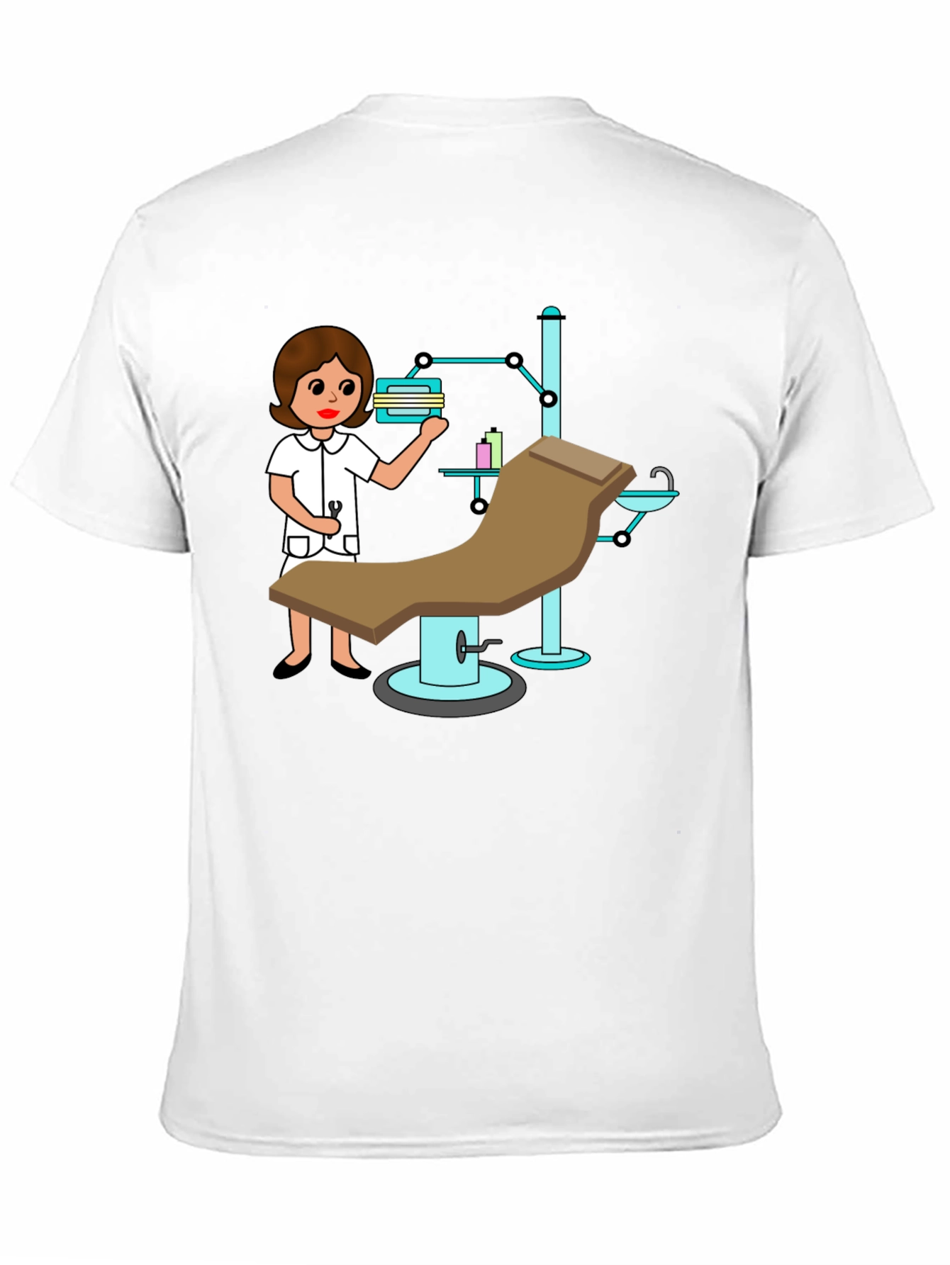 Black Cartoon Dentist Office T-Shirt view 11