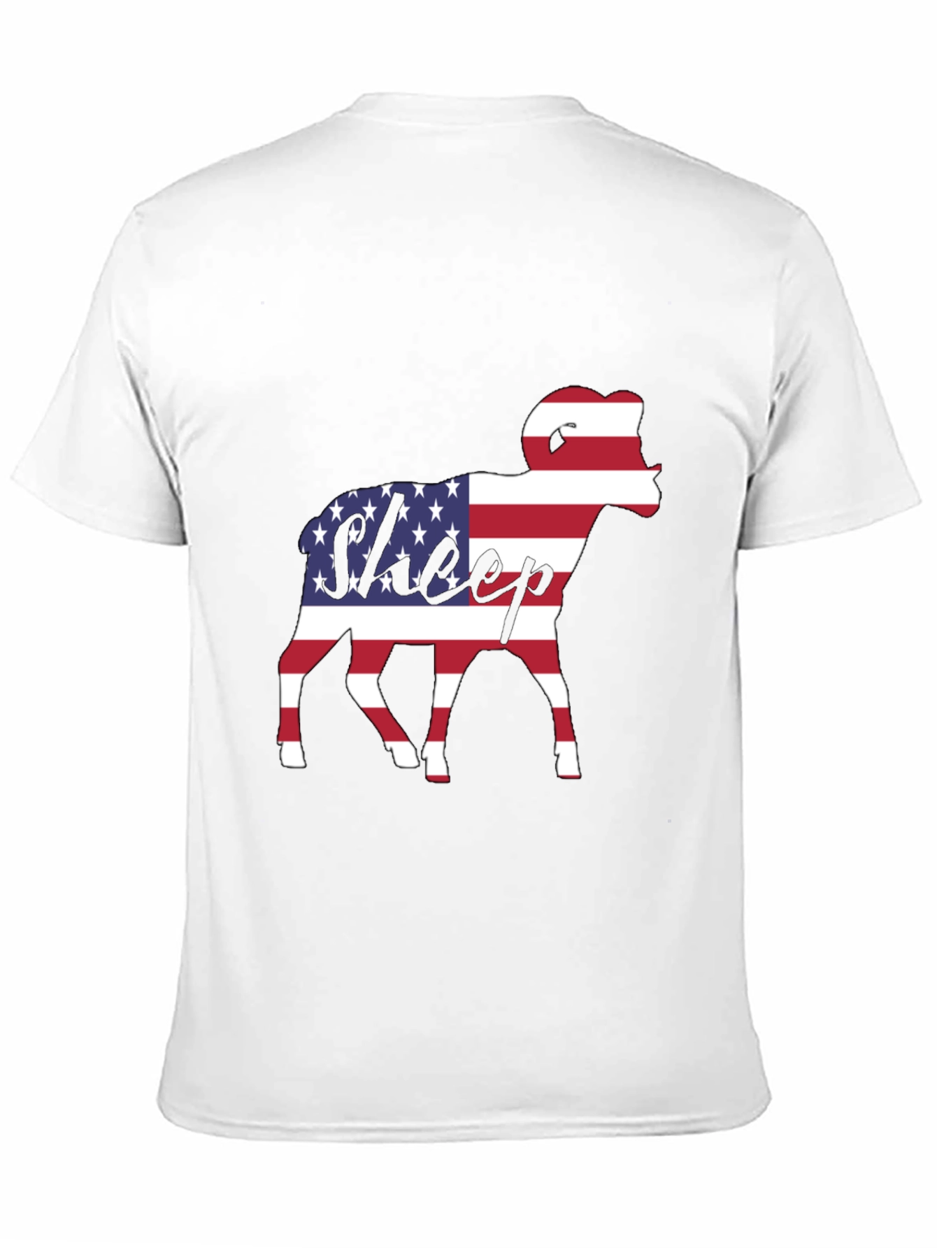 Black Patriotic Sheep T-Shirt - USA Flag Graphic Tee view 11