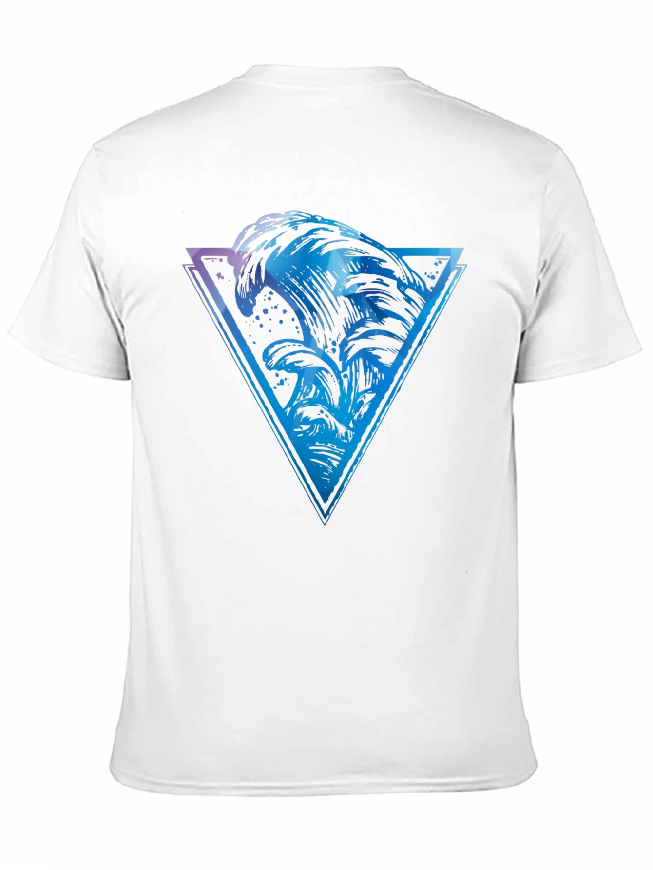 Black Ocean Wave Triangle Graphic Tee - Men's Black T-Shirt view 11