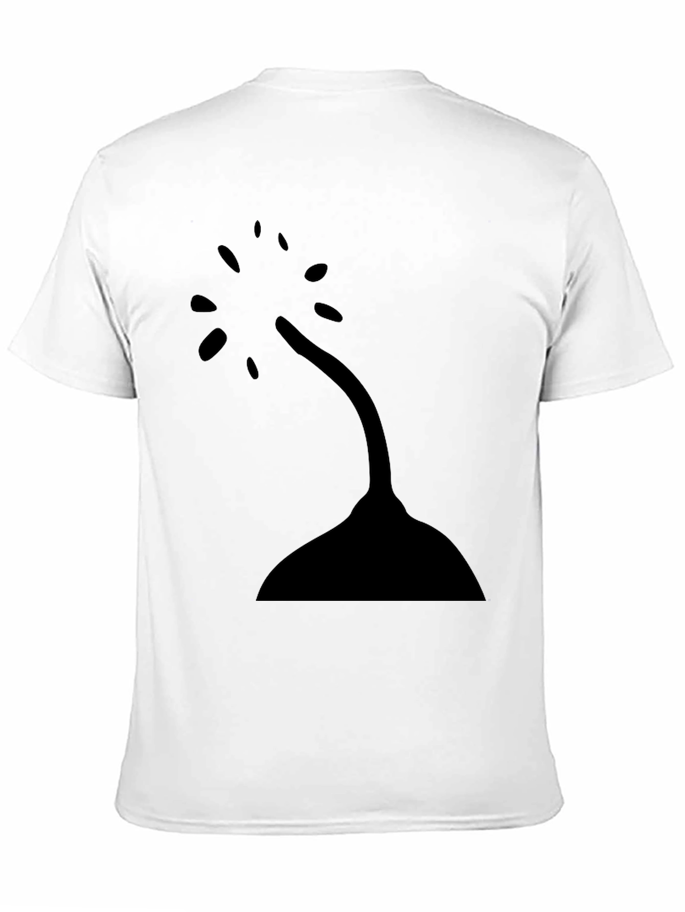 Black Minimalist Tree Design Black T-Shirt view 11