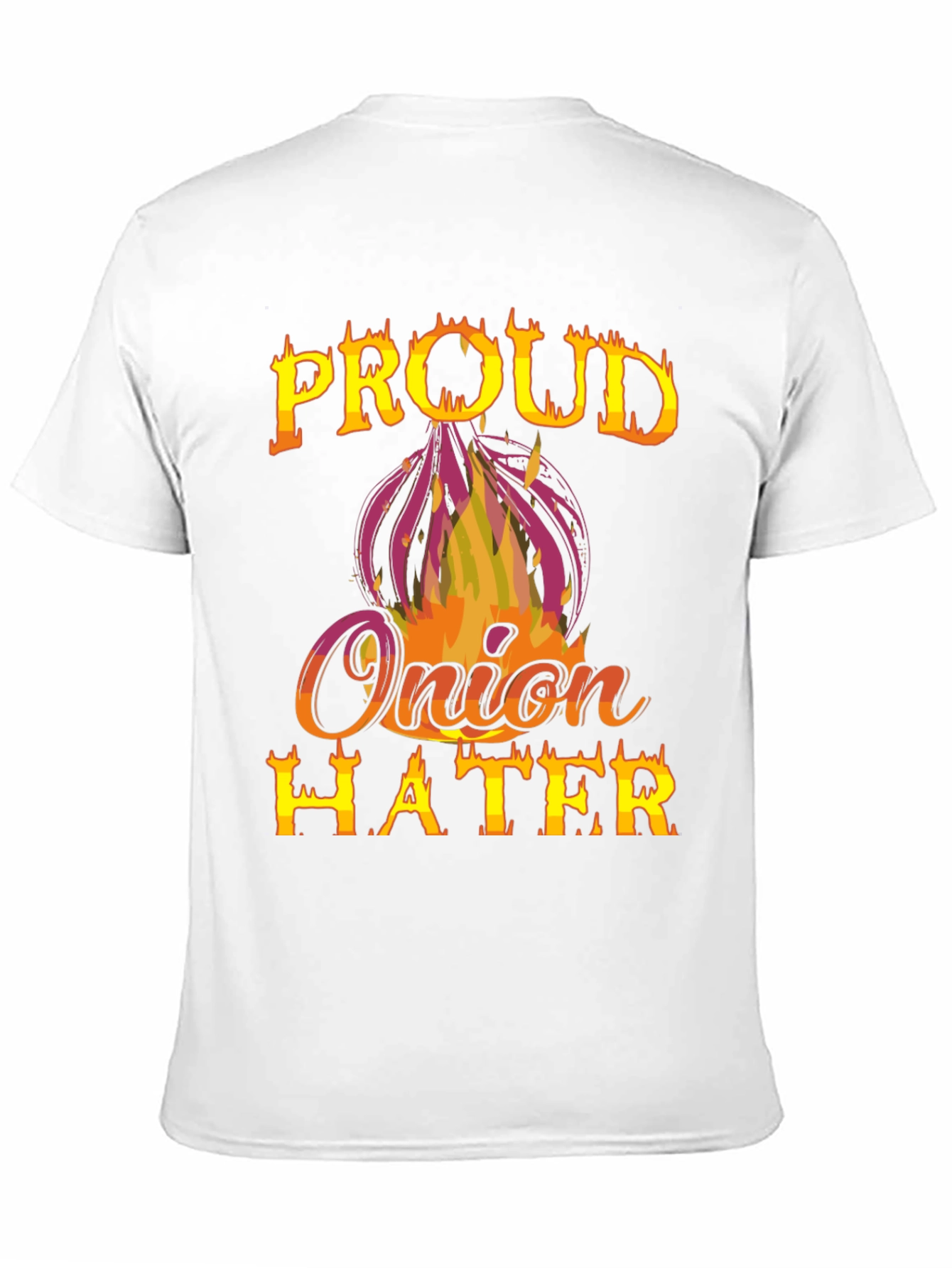 Black Proud Onion Hater T-Shirt - Funny Graphic Tee view 11