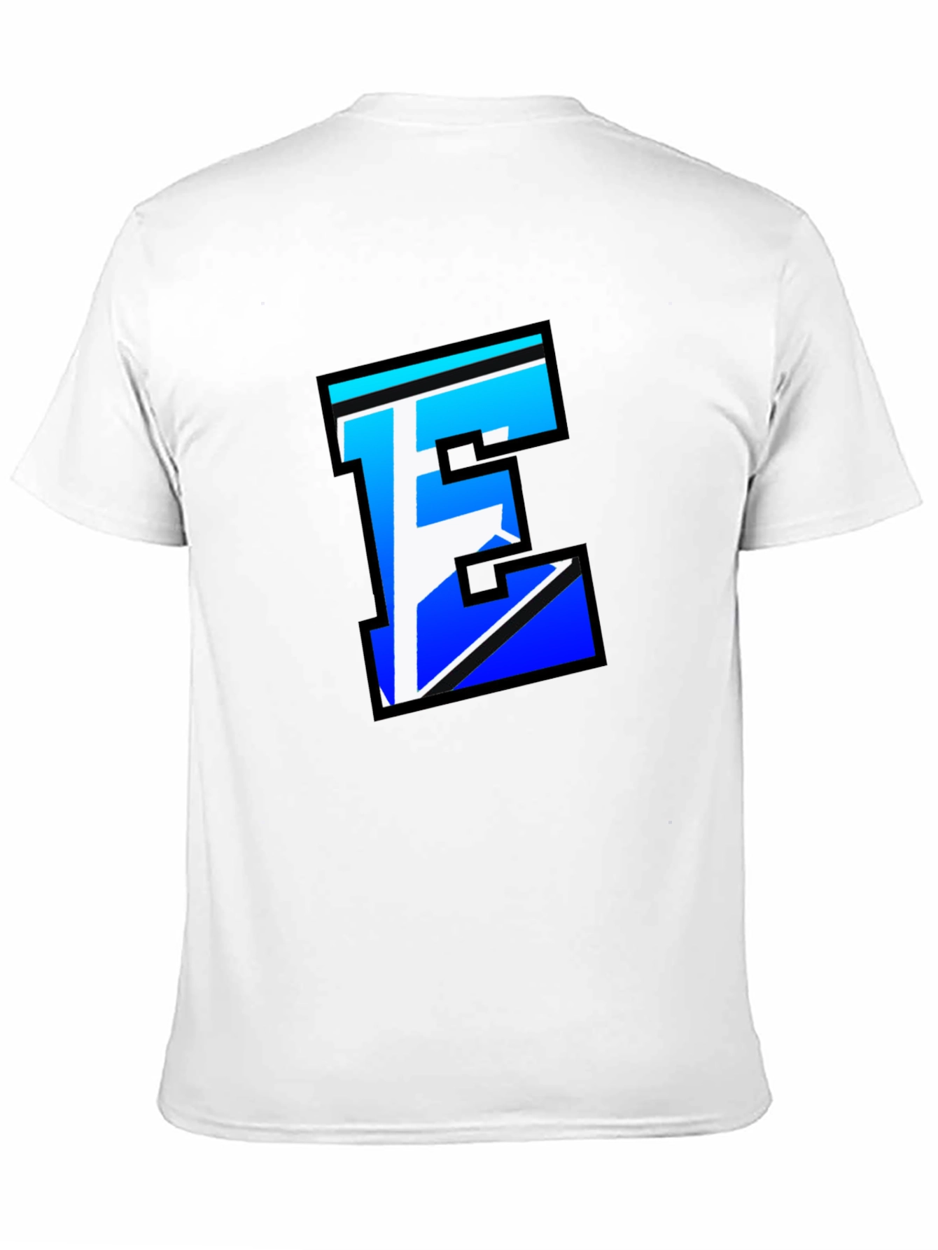 Black Stylish Letter E Graphic Tee - Black Cotton Blend view 11