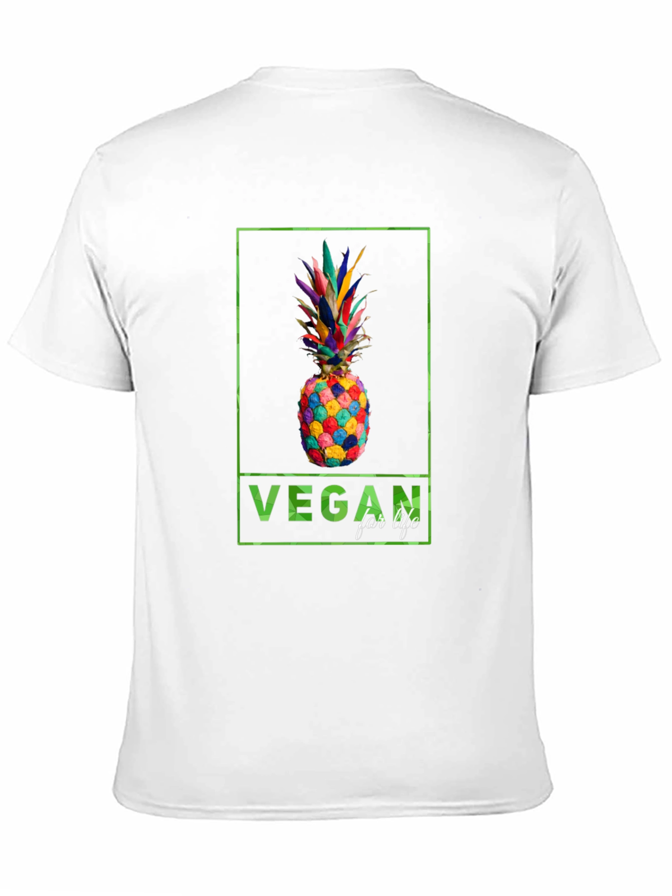 Black Vegan for Life Colorful Pineapple Graphic Tee view 11