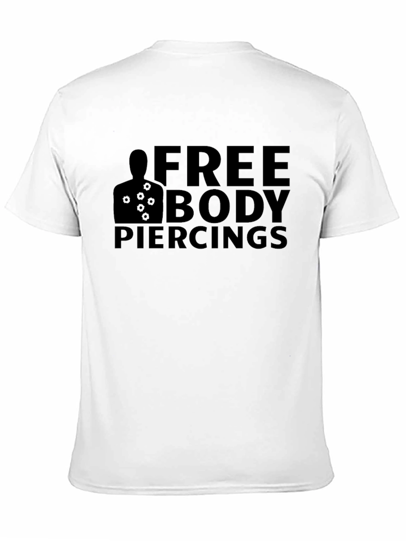 Black Free Body Piercings Graphic T-Shirt view 11