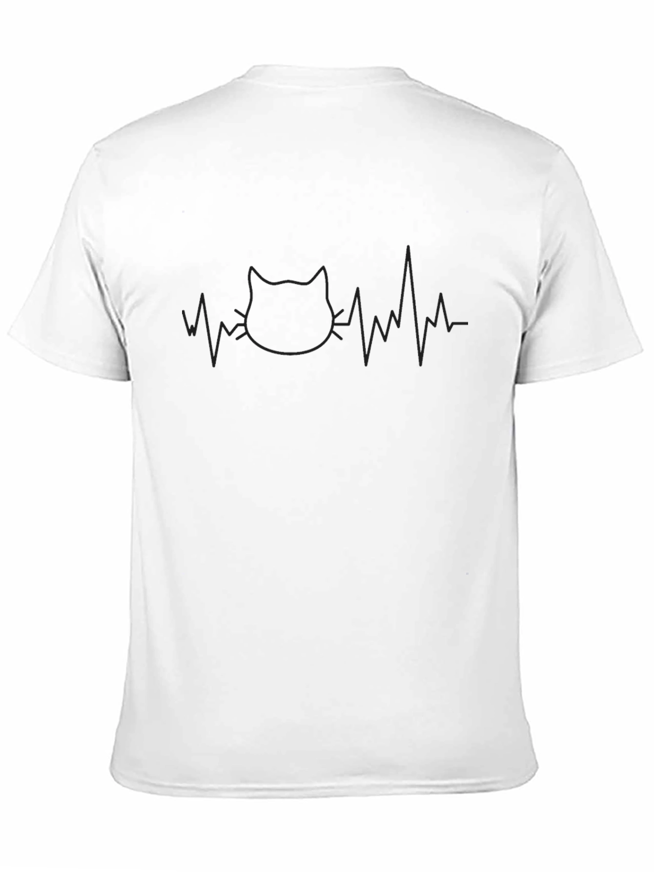 Black Cat Heartbeat Graphic Tee - Soft Cotton Blend view 11