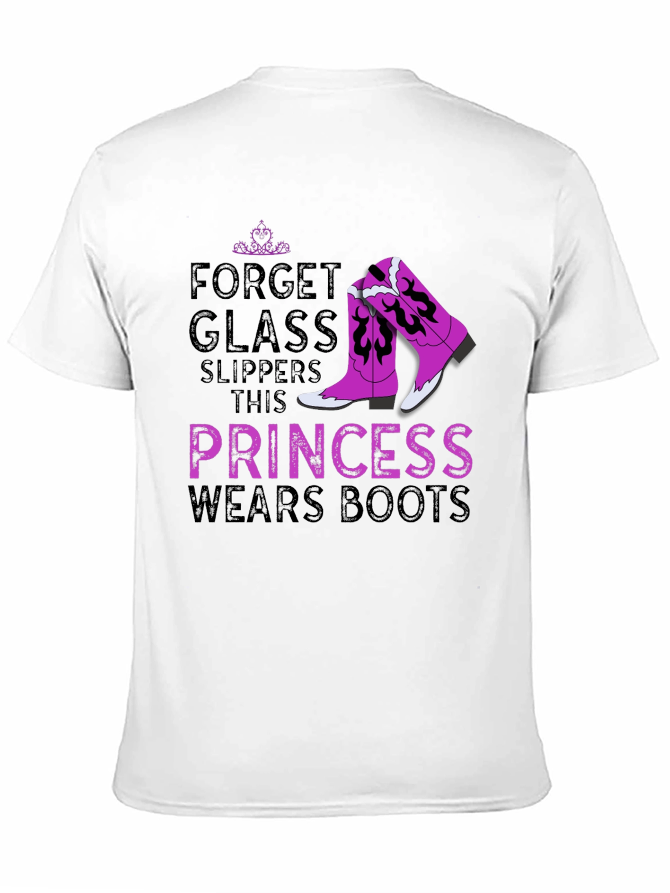 Black Princess Wears Boots Graphic T-Shirt view 11