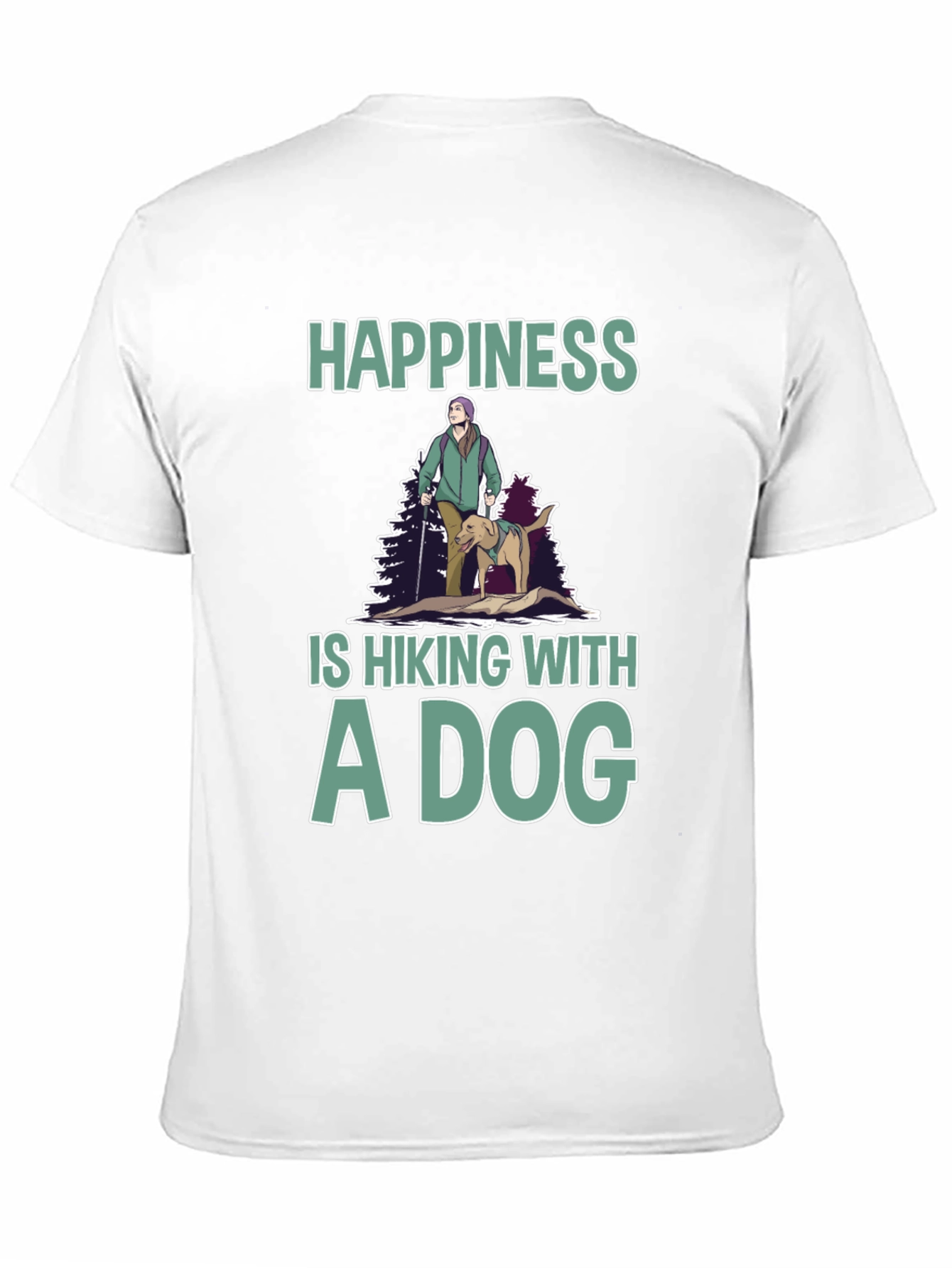 Black Happiness is Hiking With A Dog T-Shirt view 11