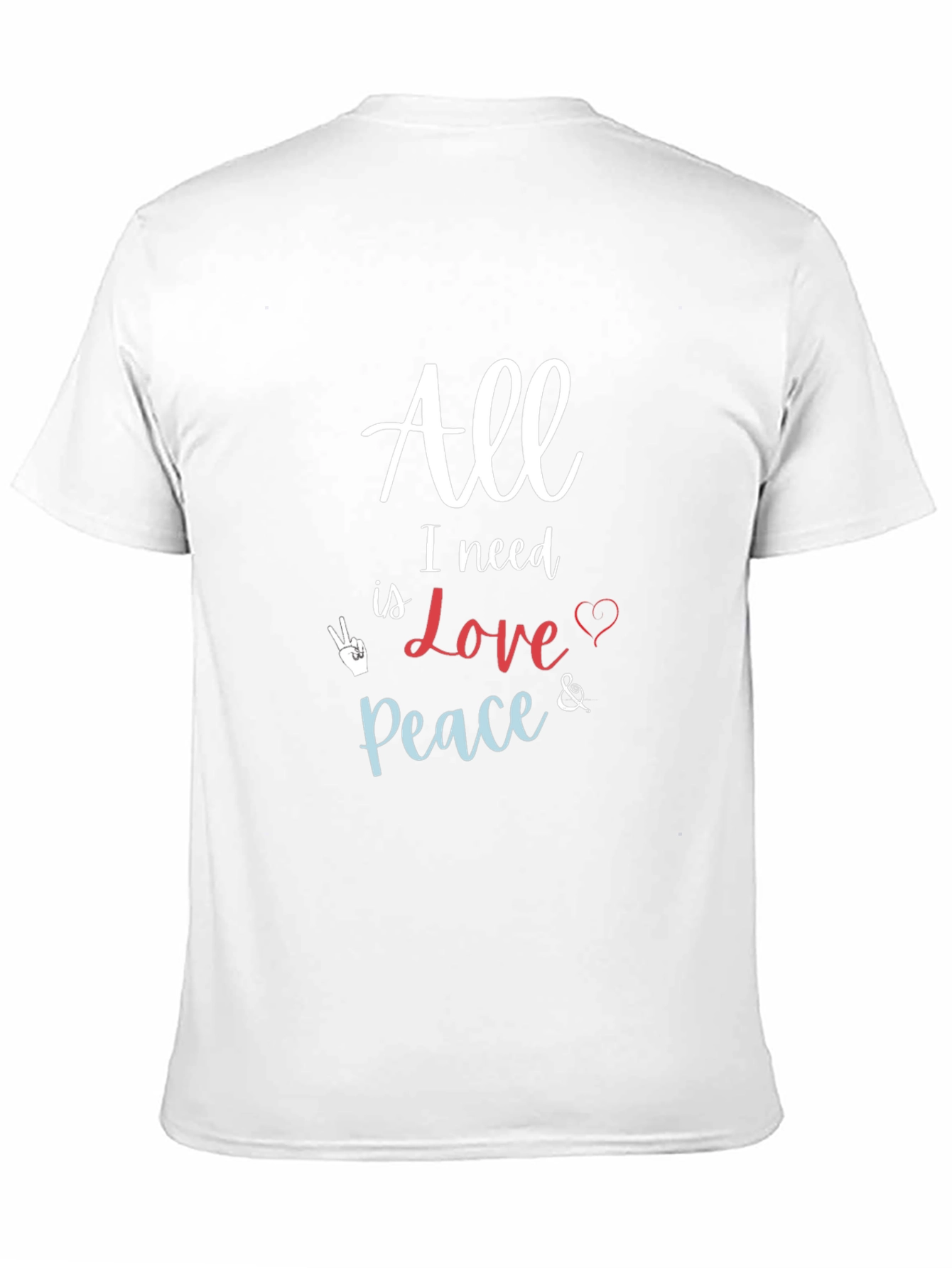 Black All I Need Love & Peace Black T-Shirt view 11