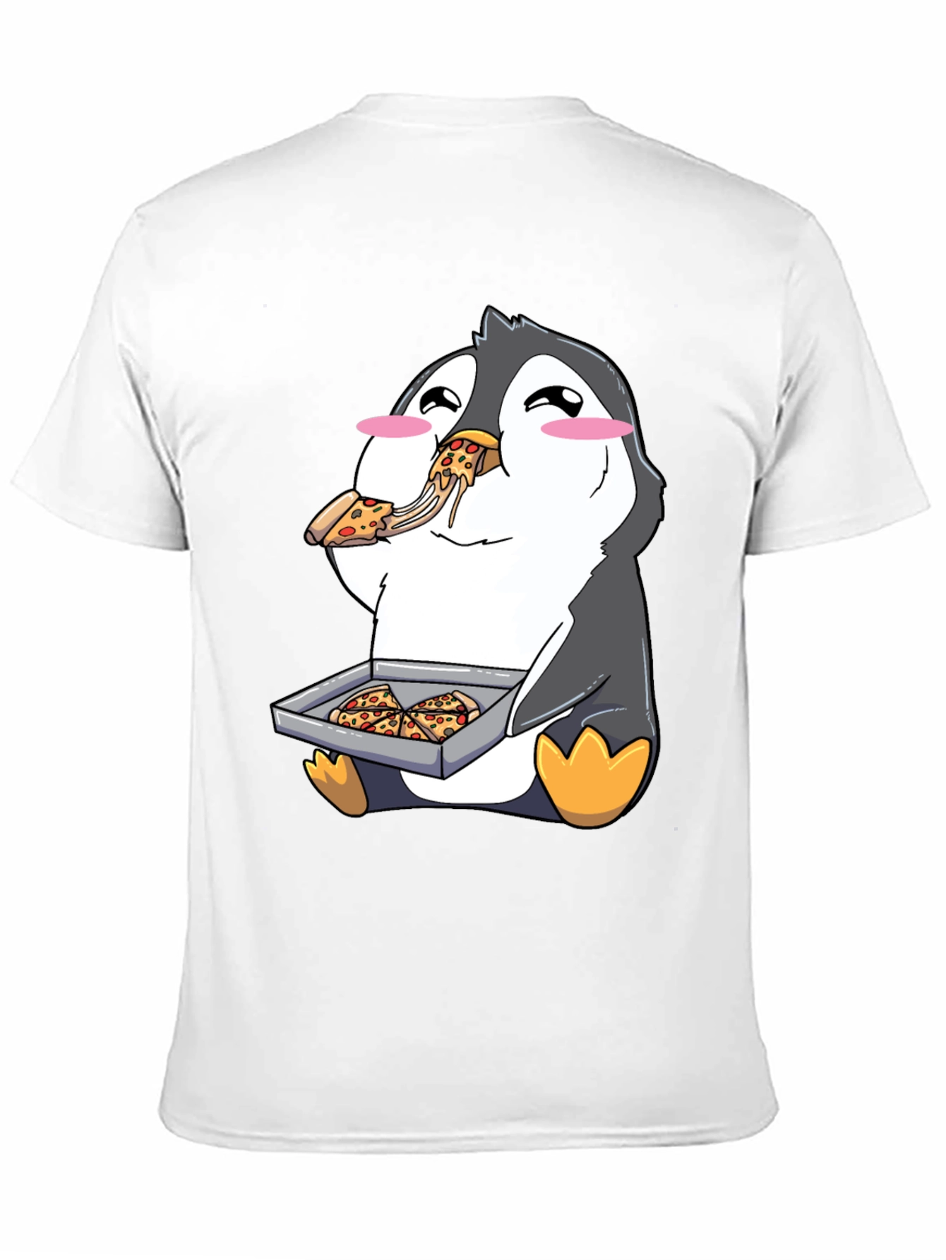 Black Pizza Penguin Graphic Tee - Cute & Fun Design view 11