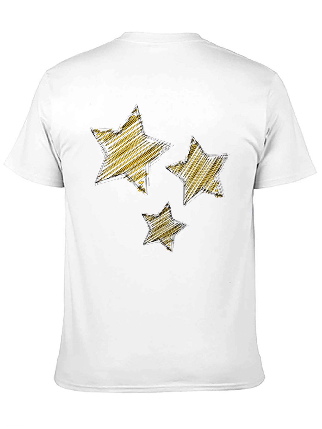 Black Stylish Black Tee with Gold Star Design - Casual Comfort view 11
