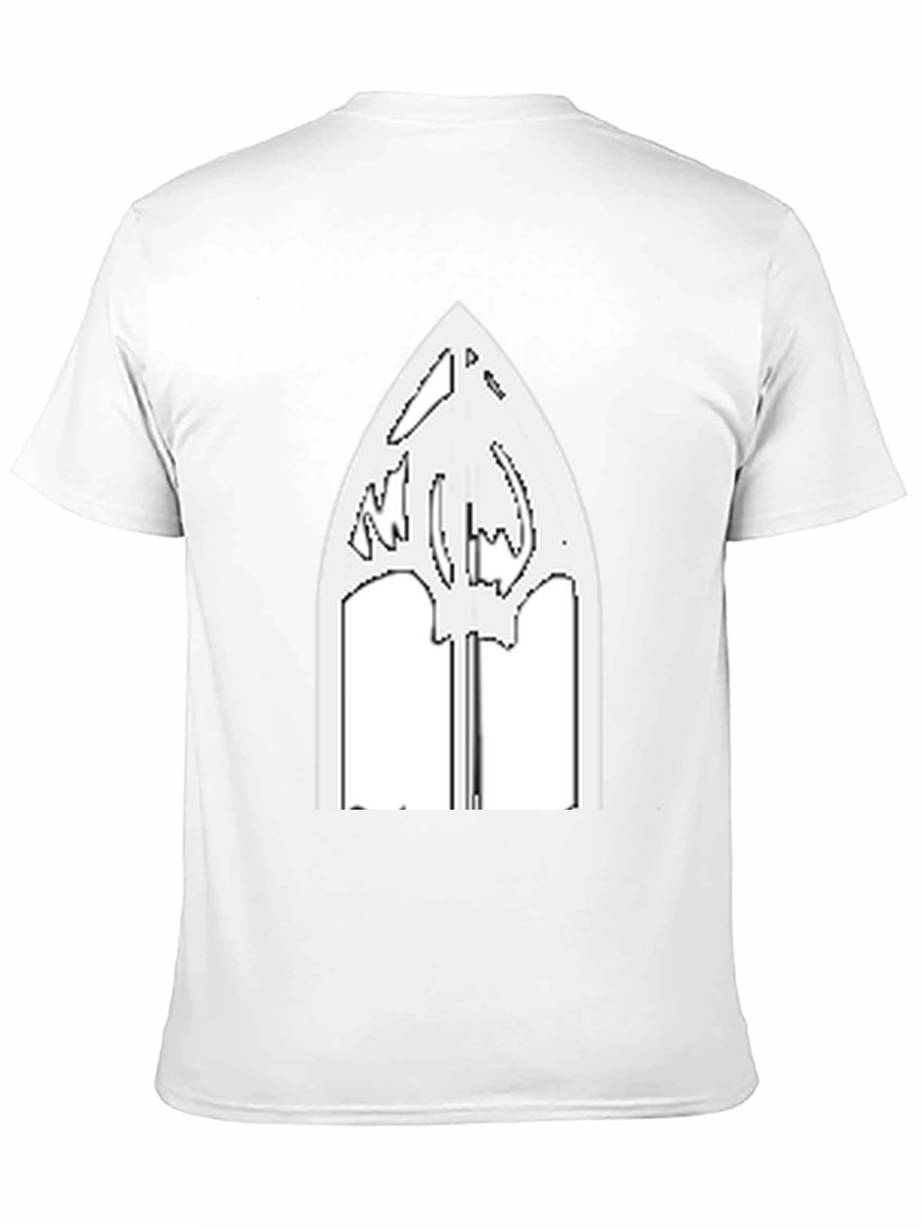 Black Men's Black T-Shirt with White Graphic view 11