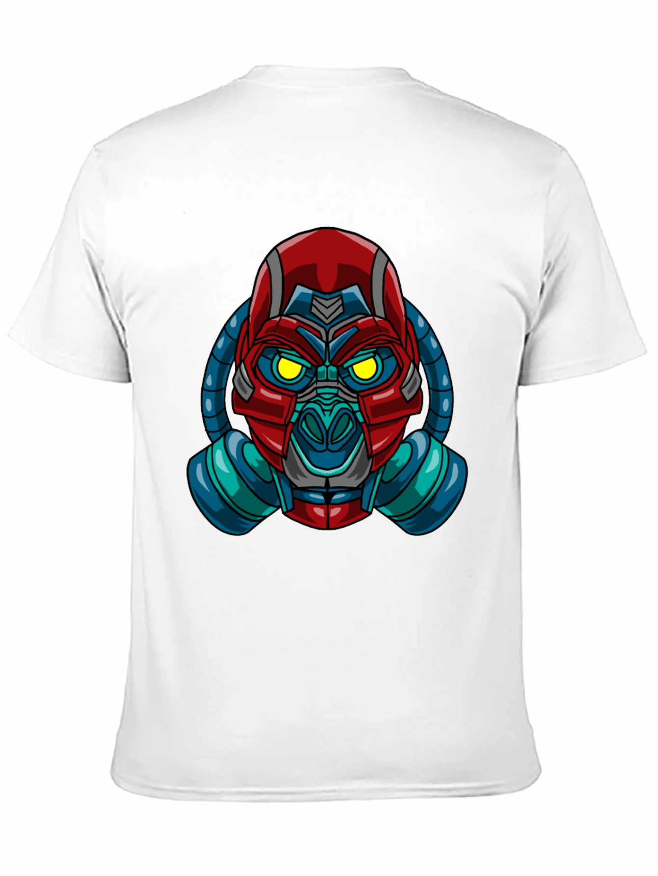 Black Futuristic Robot Gas Mask Graphic T-Shirt view 11