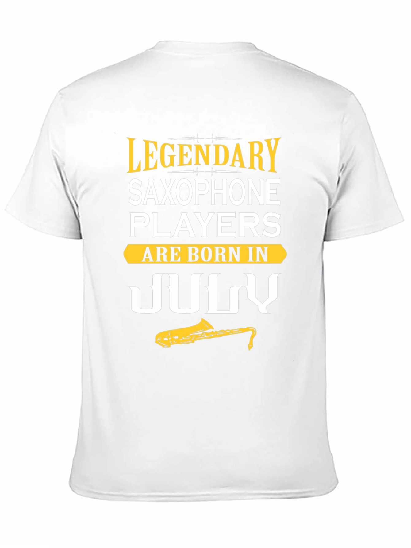 Black Legendary July Saxophone Player T-Shirt view 11