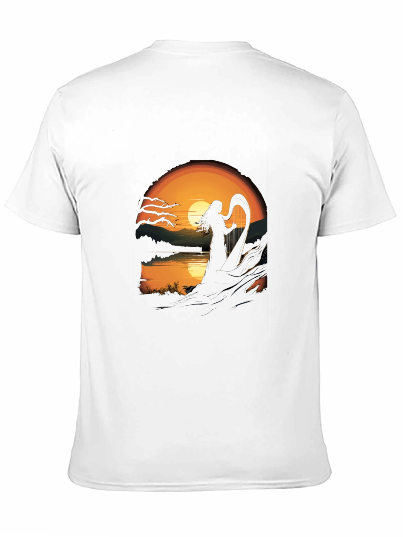 Black Sunset Harpist T-Shirt view 11